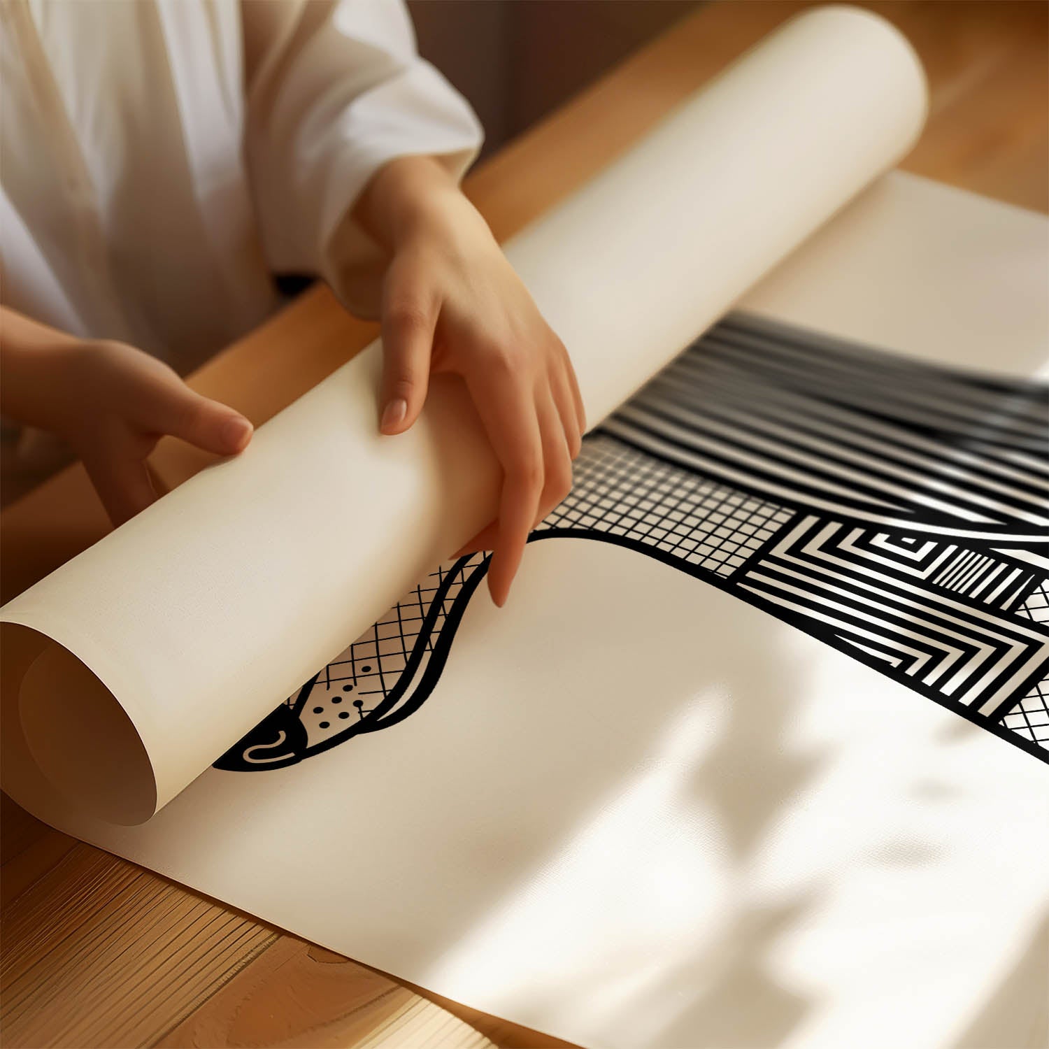 Afghan Hound Geometric Line Art mockup