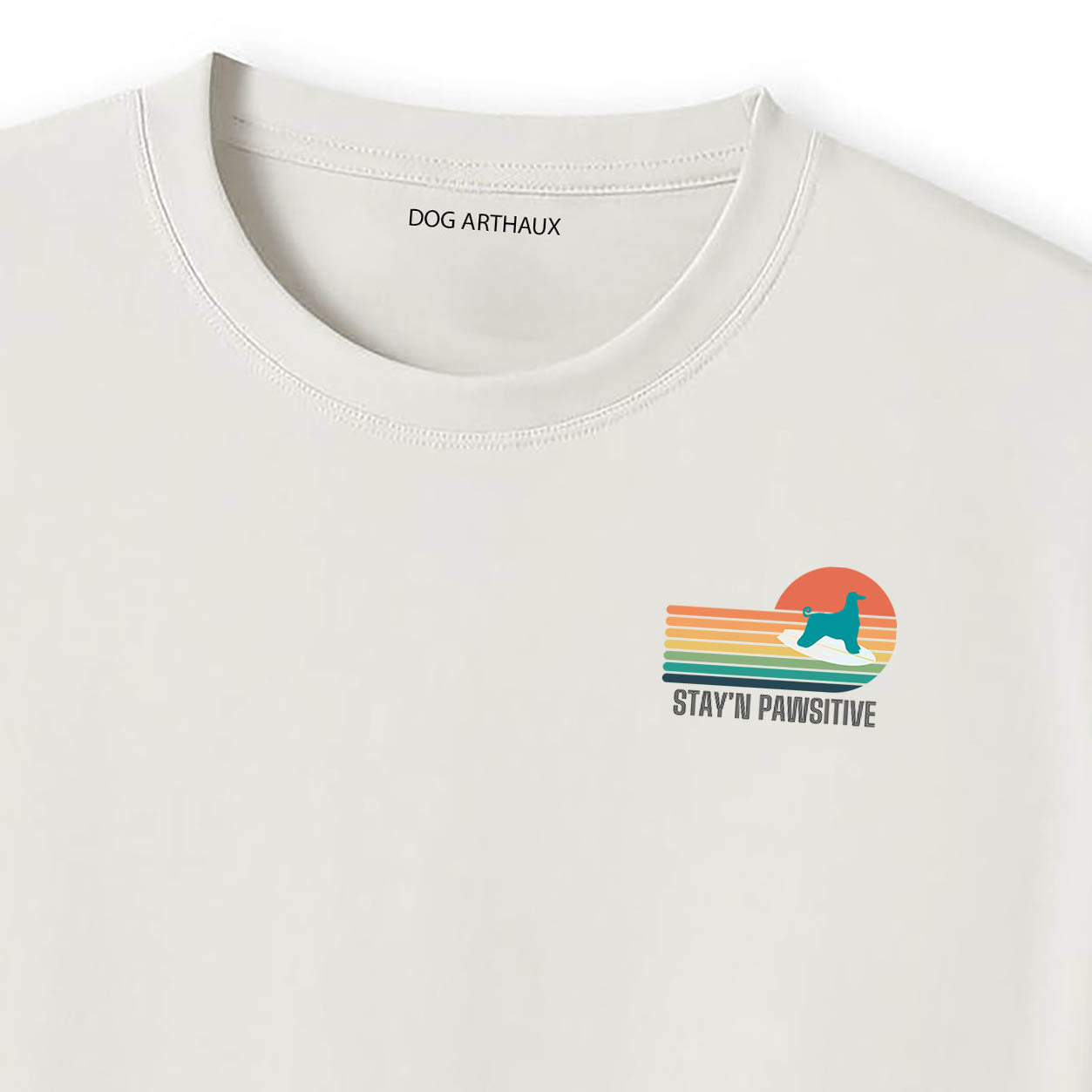 Afghan Stay'n Pawsitive  Retro Surfer Dog T-Shirt