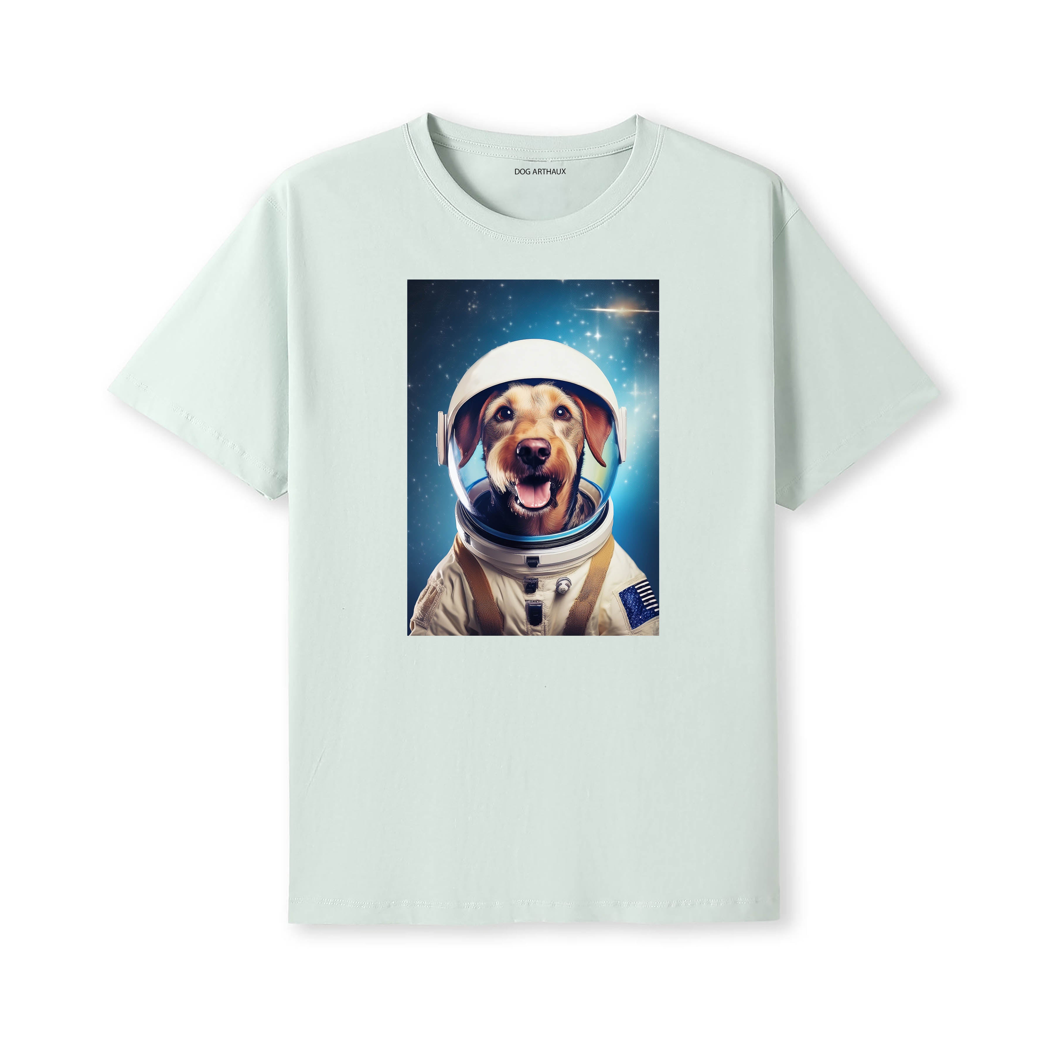 Airedale Astronaut Dog T-shirt - Mint