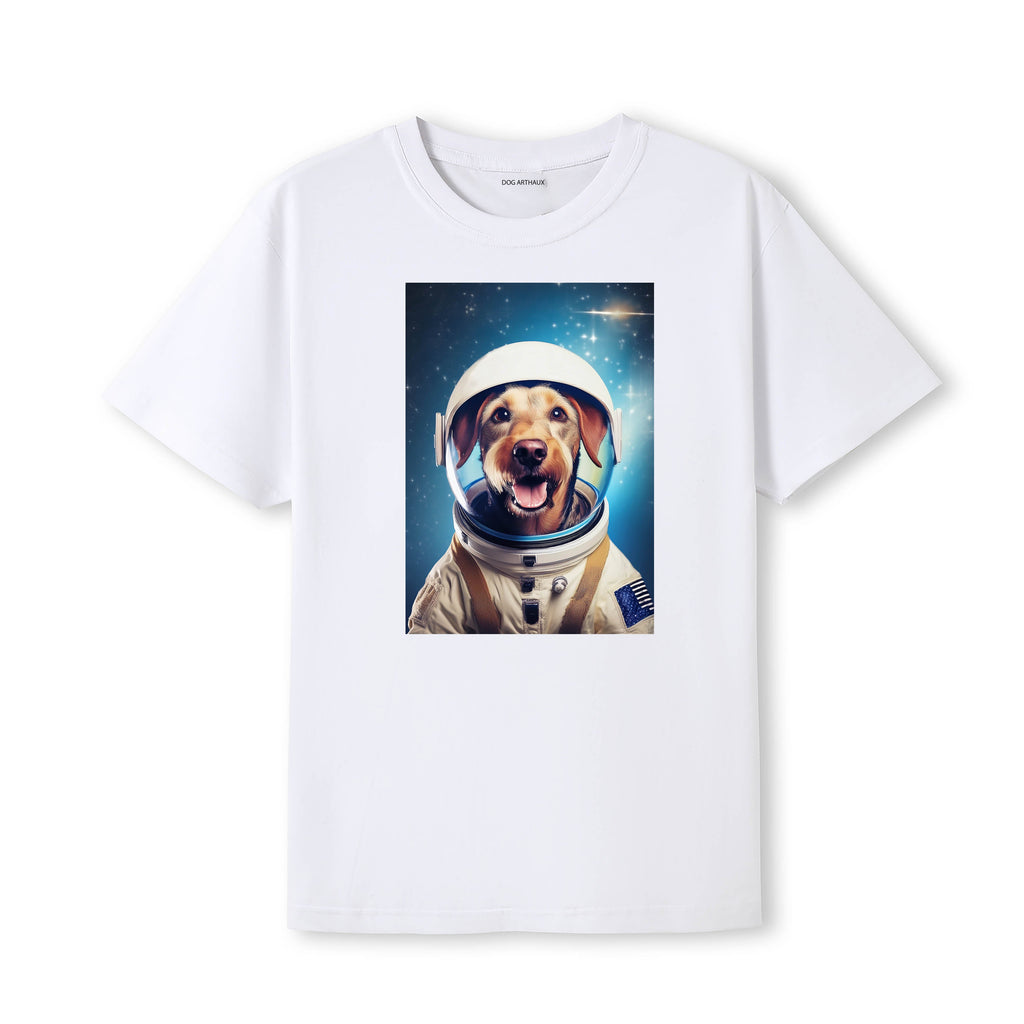 Airedale Astronaut Dog T-shirt - White