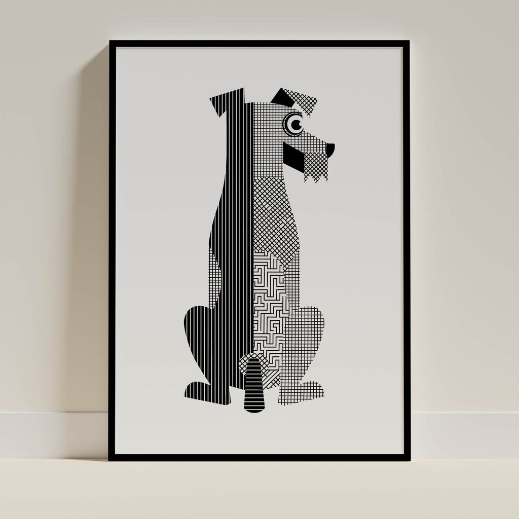 Airedale Terrier Geometric Line Art mockup