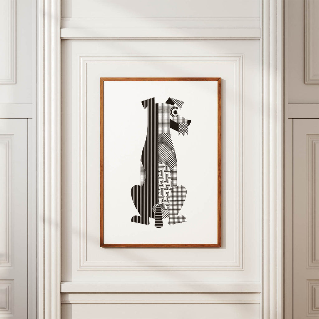 Airedale Terrier Geometric Line Art mockup