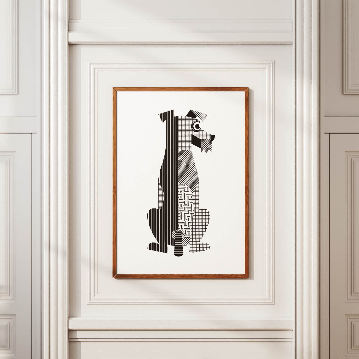 Airedale Terrier Geometric Line Art mockup