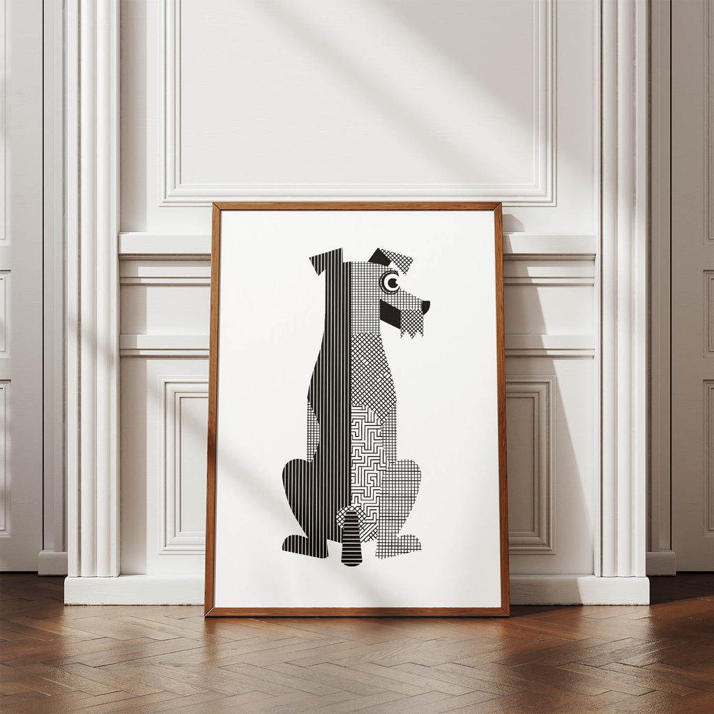 Airedale Terrier Geometric Line Art mockup
