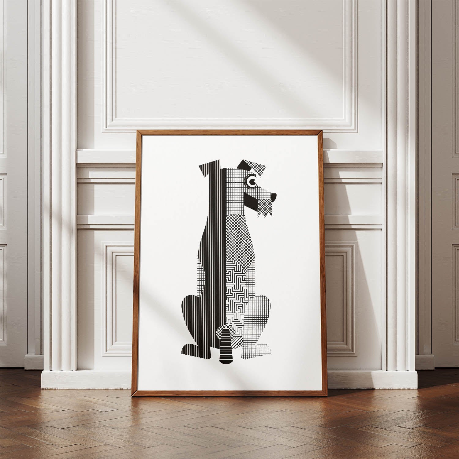 Airedale Terrier Geometric Line Art mockup