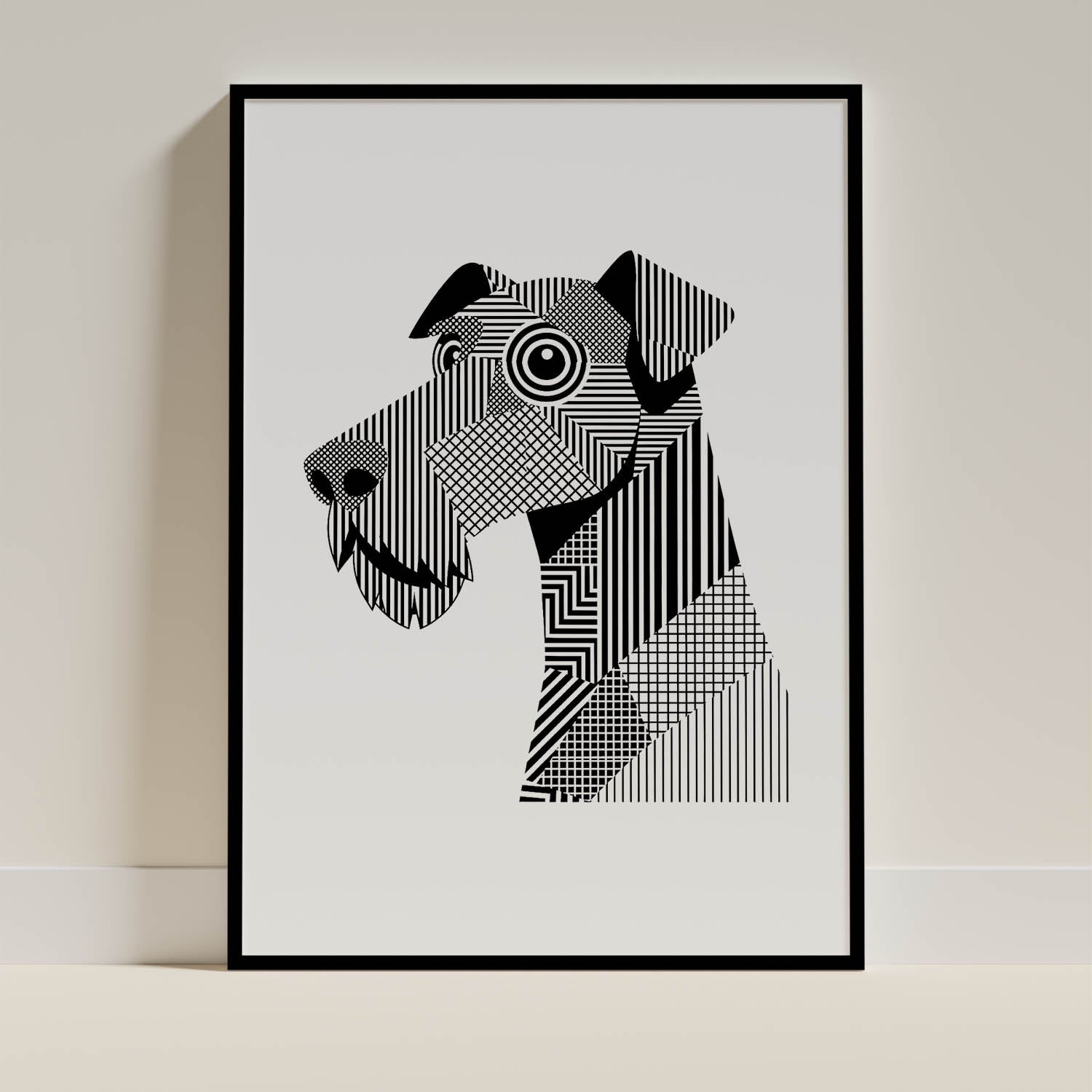 Airedale Terrier Geometric Line Art mockup