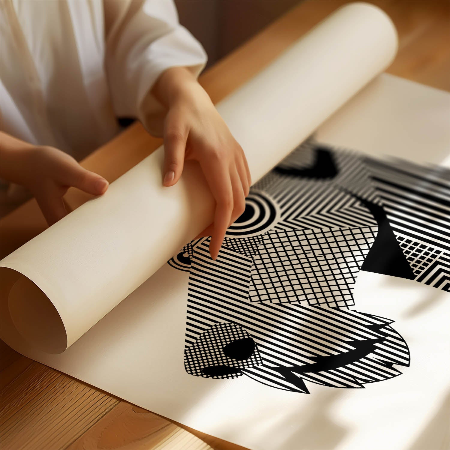 Airedale Terrier Geometric Line Art mockup