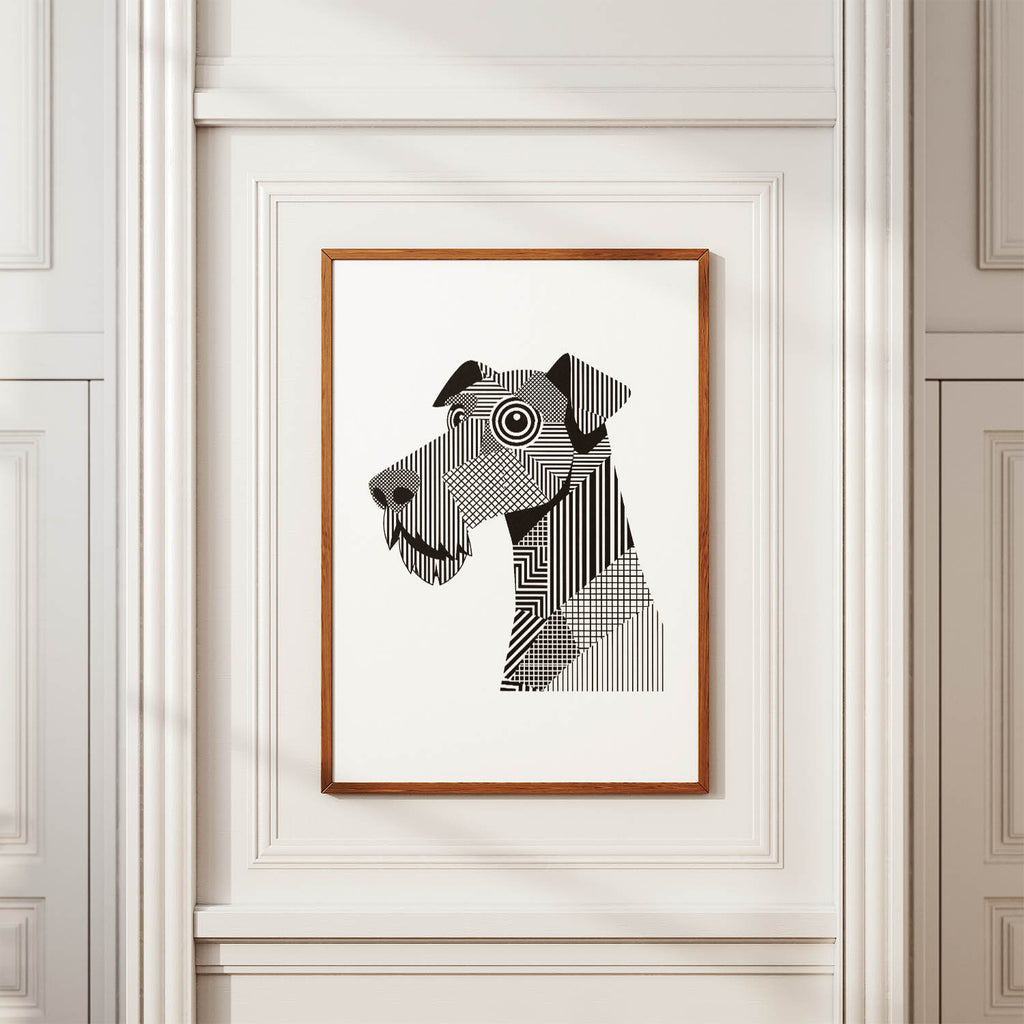 Airedale Terrier Geometric Line Art mockup