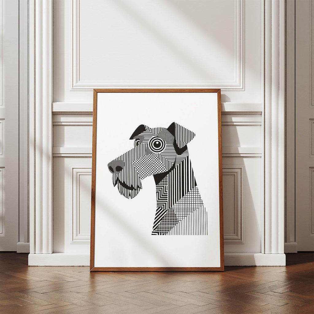 Airedale Terrier Geometric Line Art mockup