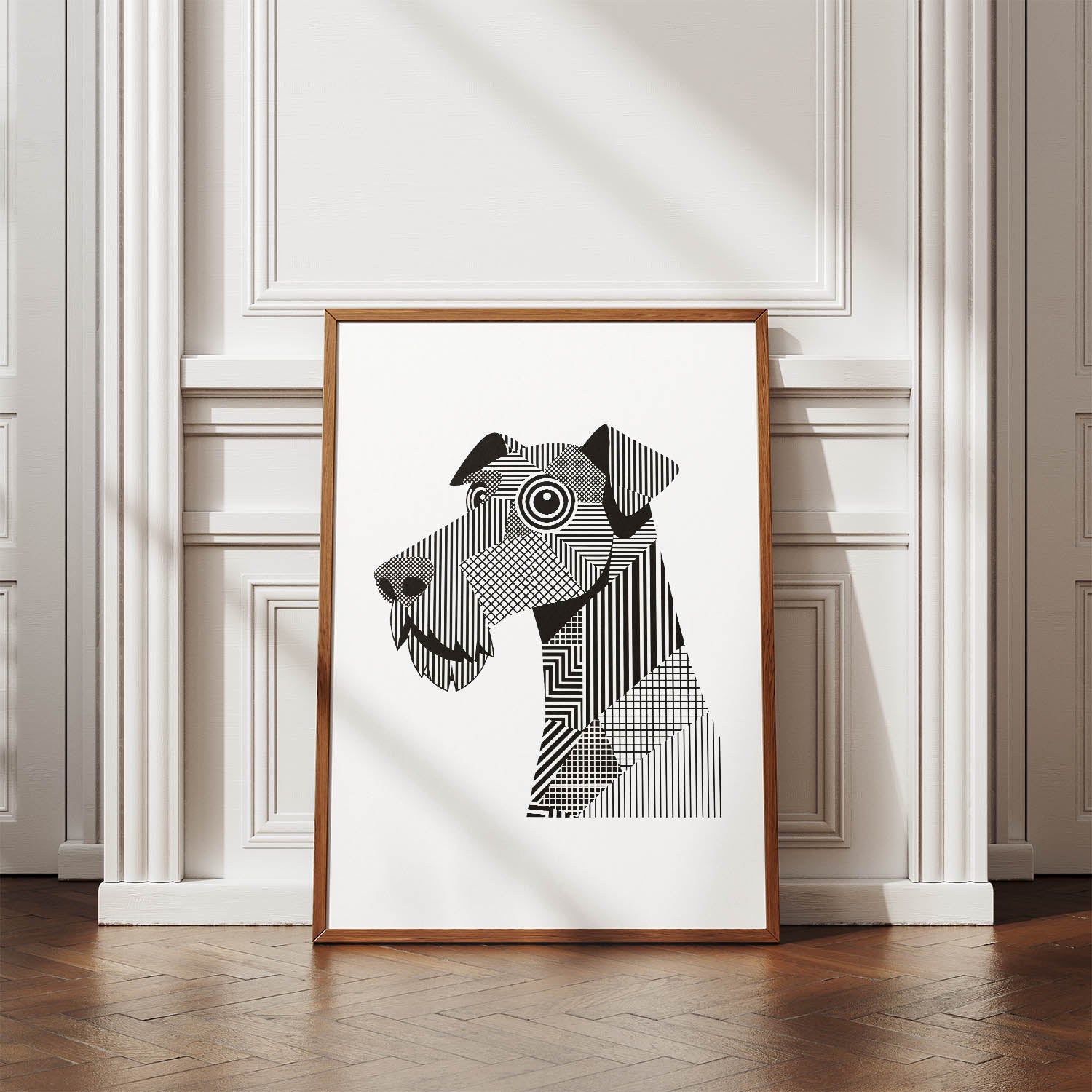 Airedale Terrier Geometric Line Art mockup