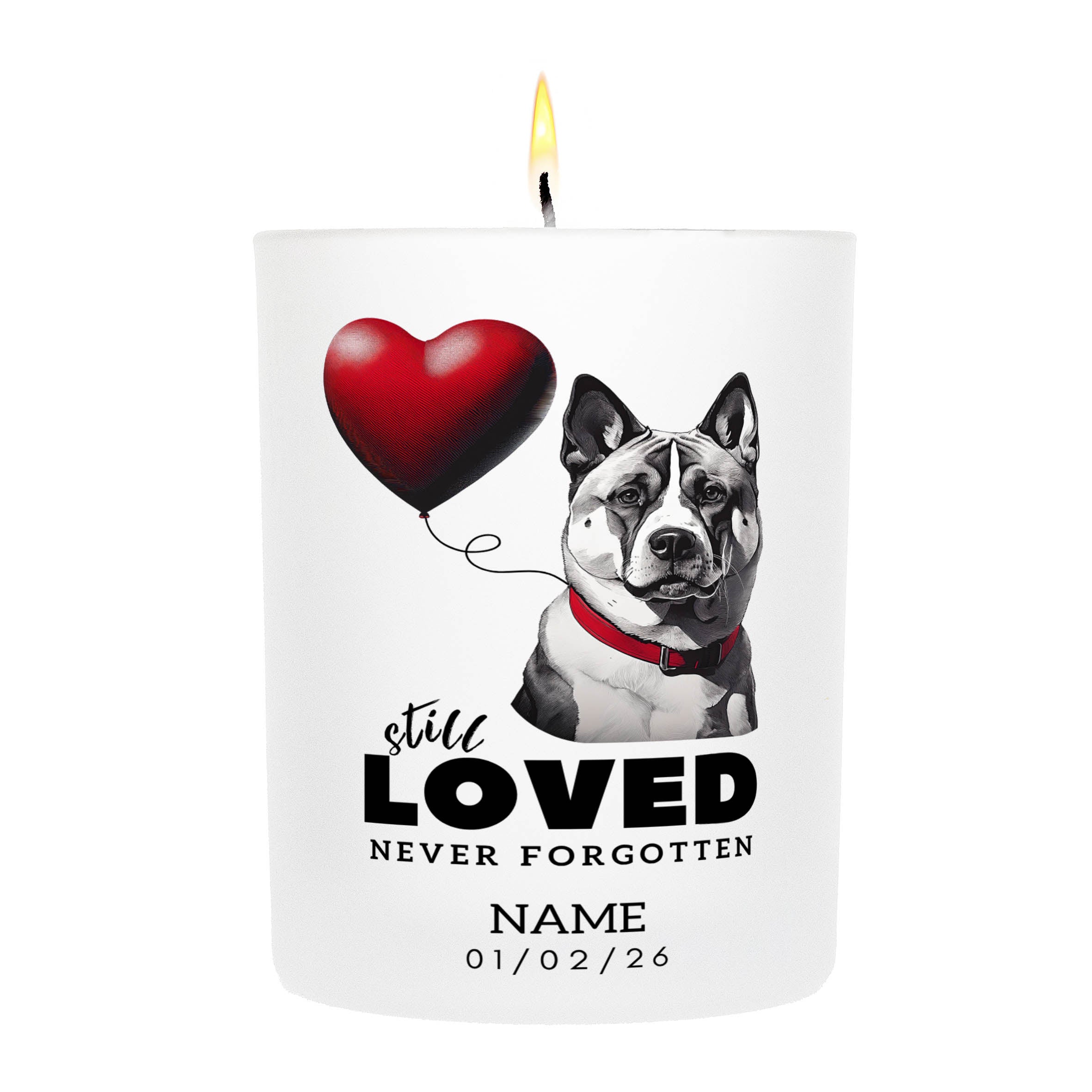 Akita Inu Still Loved Never Forgotten Custom Candle | Dogsy & Co