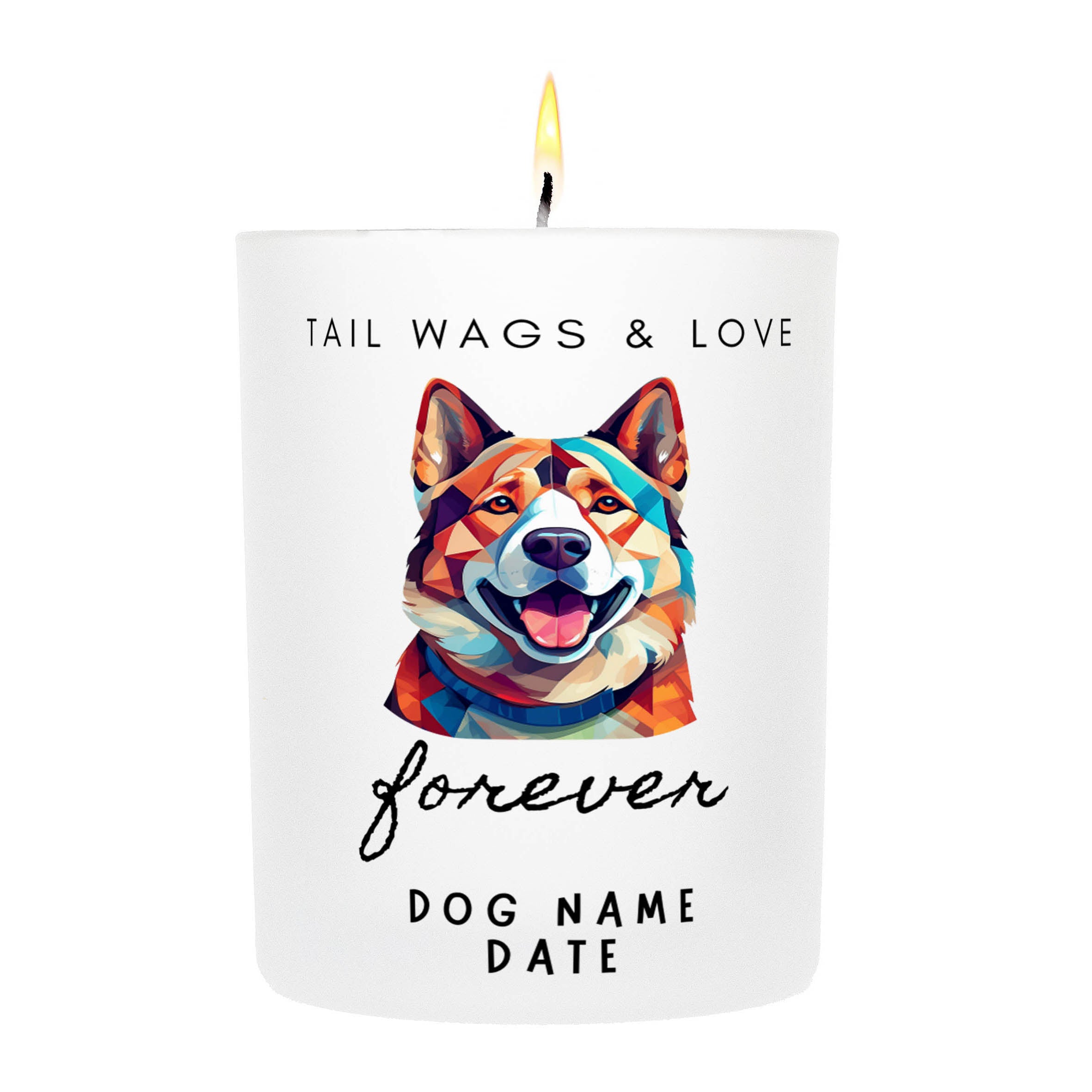 AKITA INU   Tail Wags & Love Custom Candle
