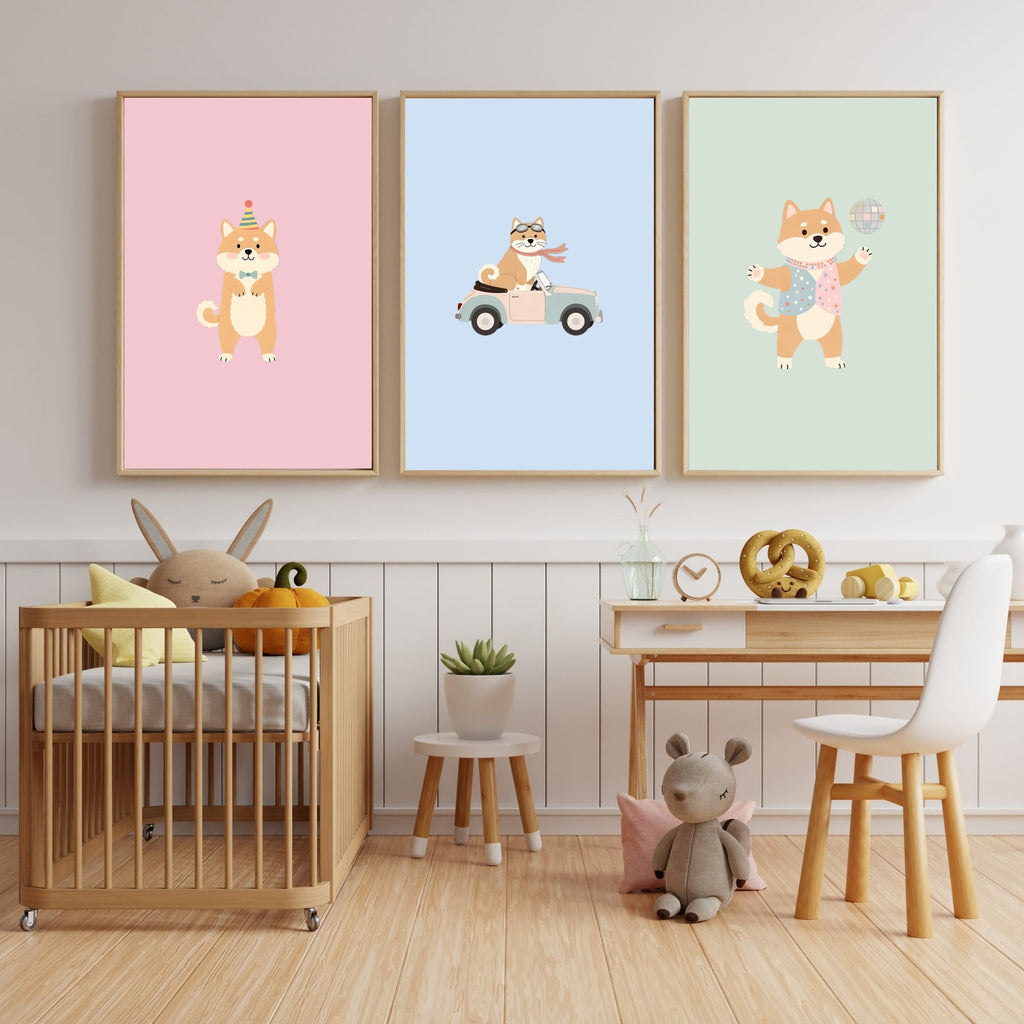 Akita Kids Nursery Wall Art Print Bundle — 22 Dog Costume Designs, 5 Colours, 6 Print Sizes | Digital Download