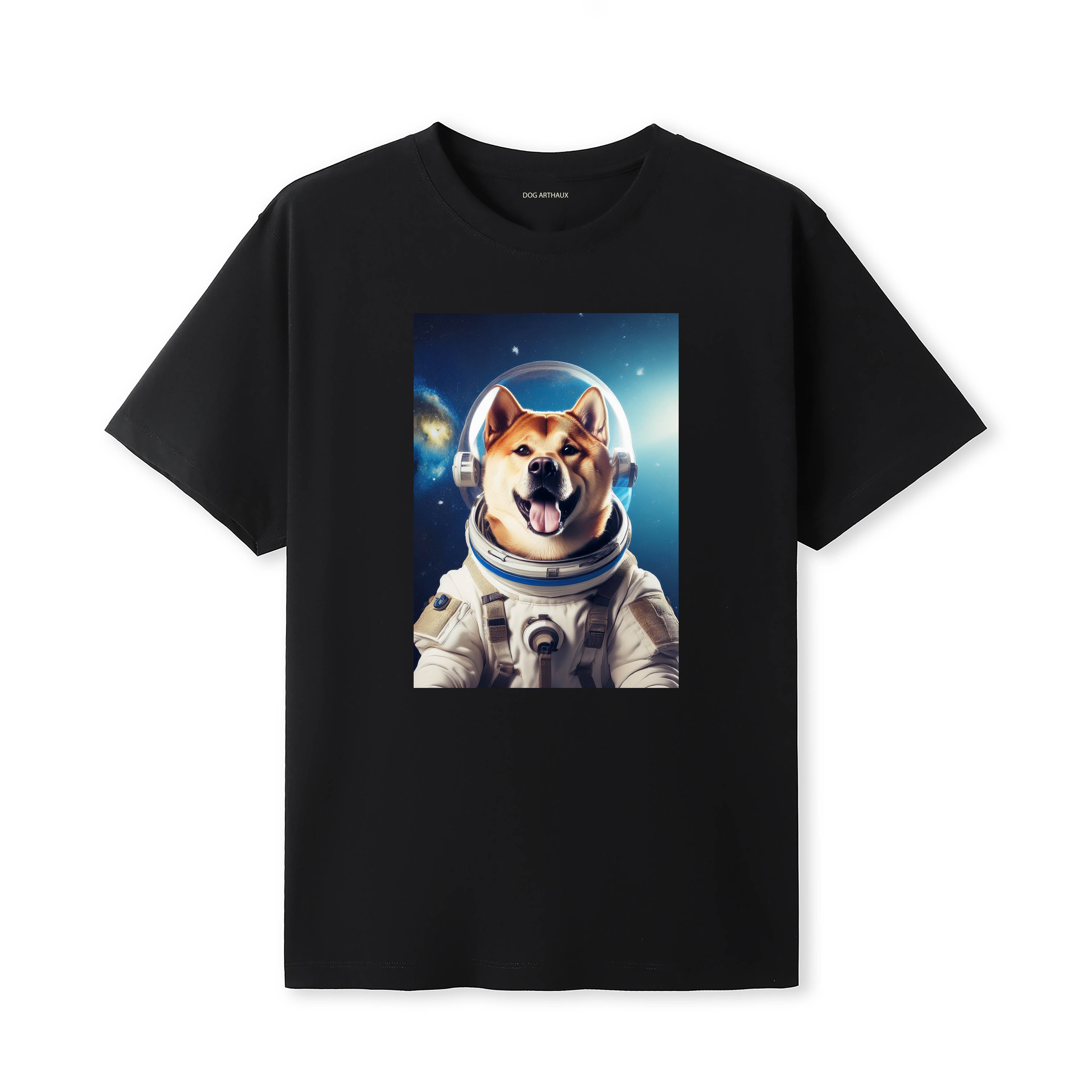 Akita Inu Astronaut Dog T-shirt - Black | Dogsy & Co