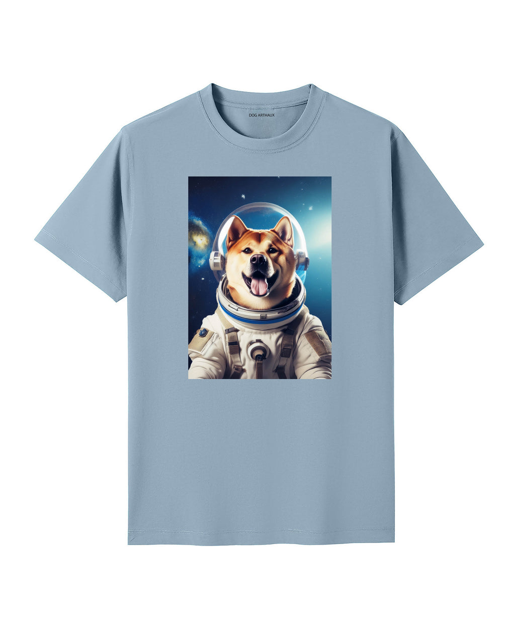 Akita Inu Astronaut Dog T-shirt - Blue