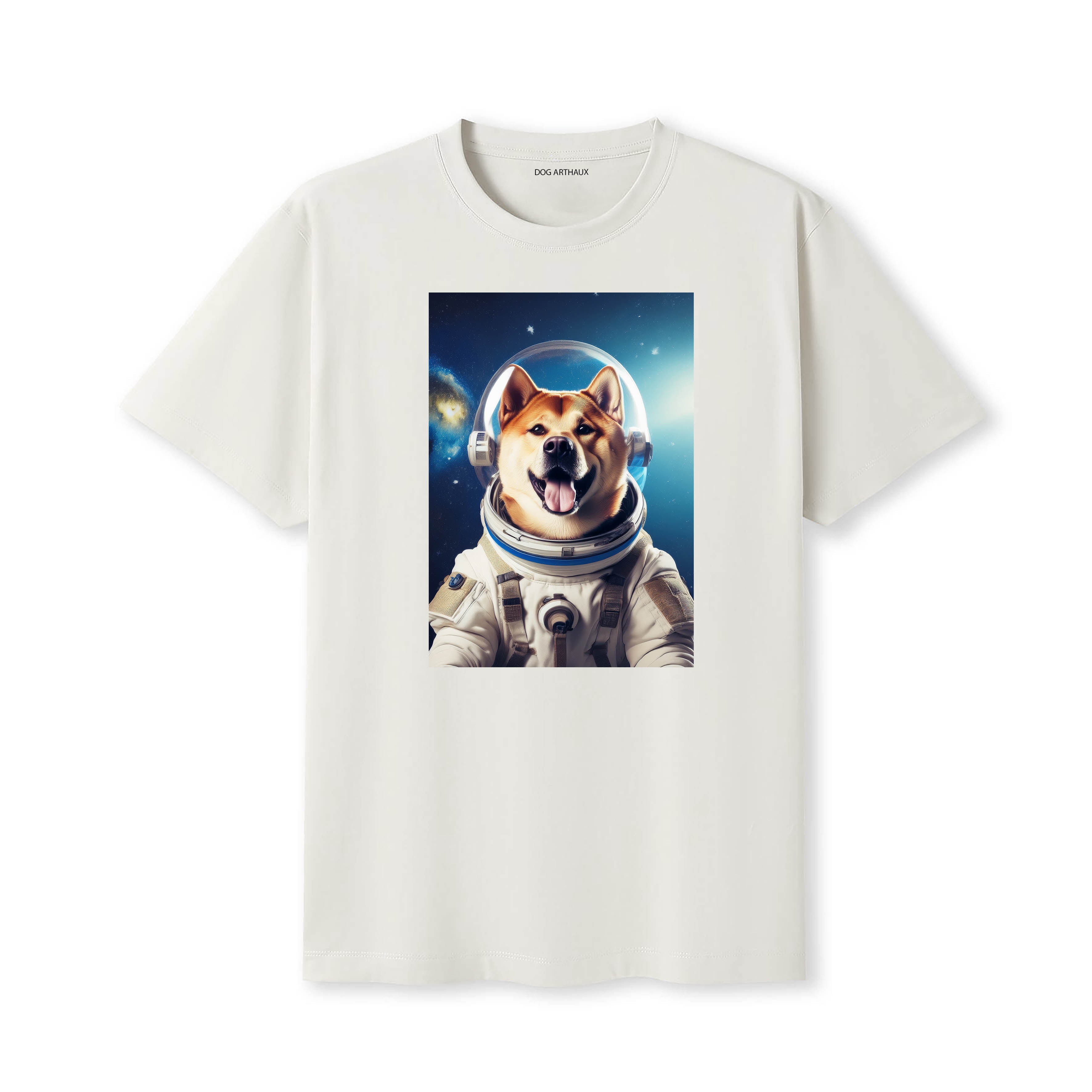 Akita Inu Astronaut Dog T-shirt - Natural