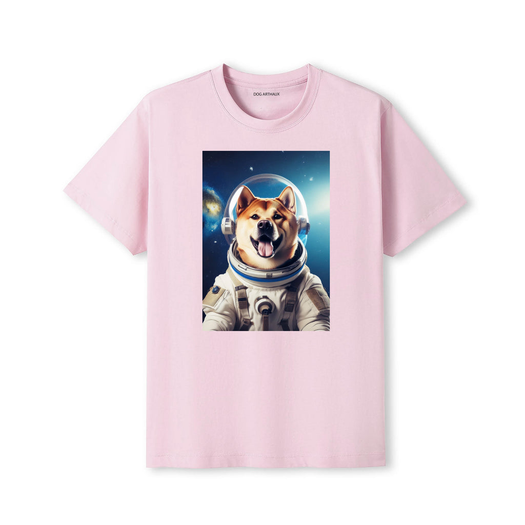 Akita Inu Astronaut Dog T-shirt - Pink