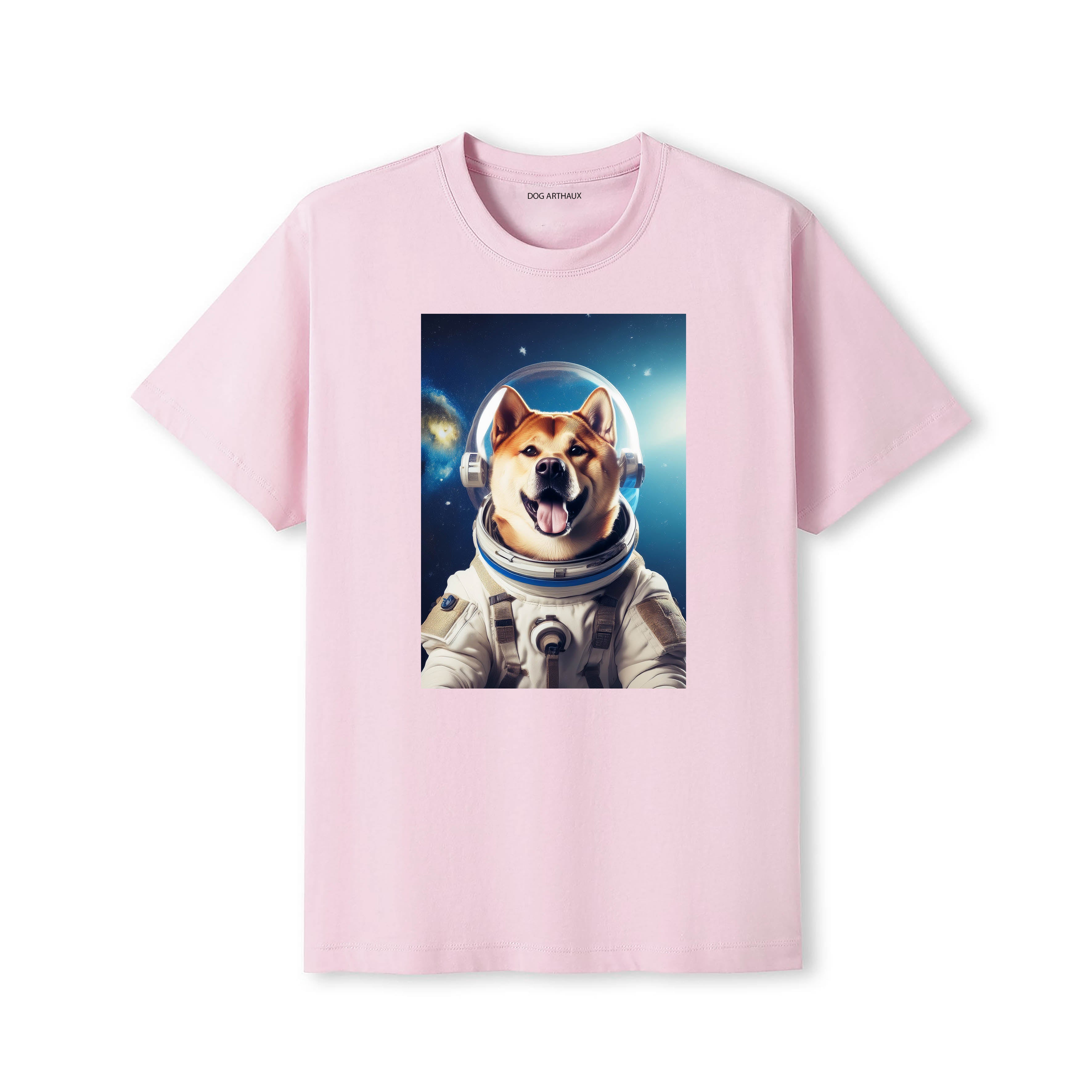Akita Inu Astronaut Dog T-shirt - Pink