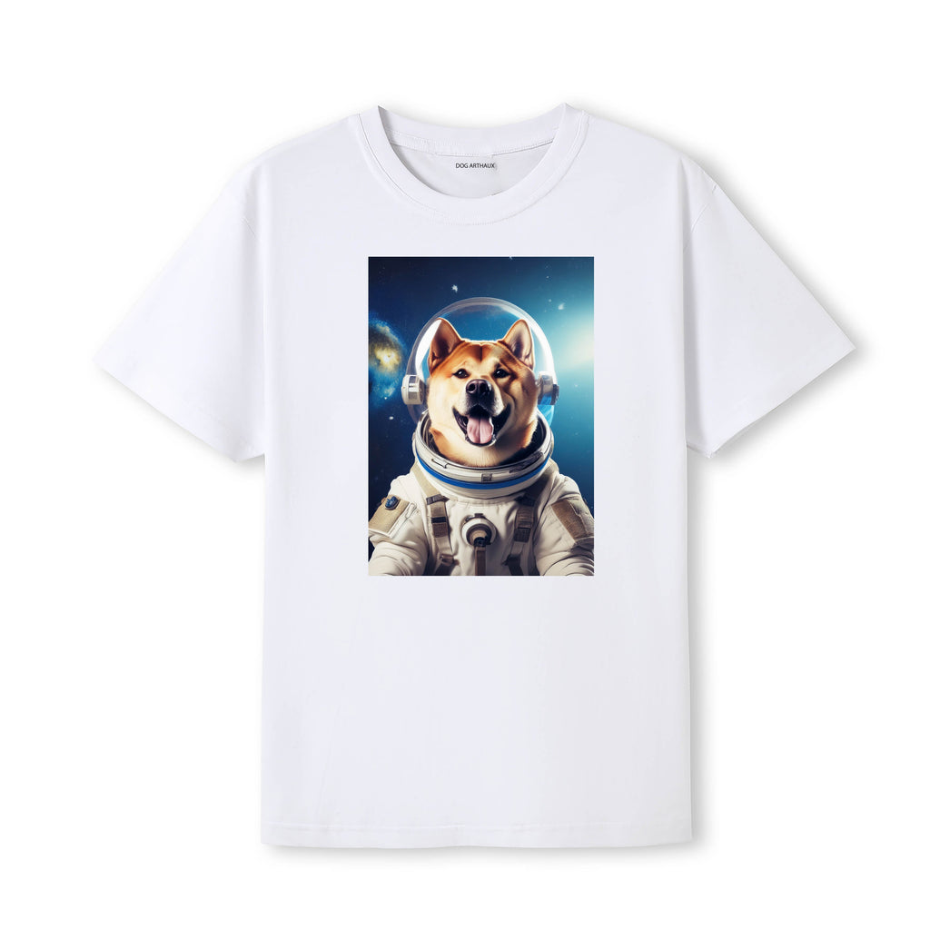 Akita Inu Astronaut Dog T-shirt - White