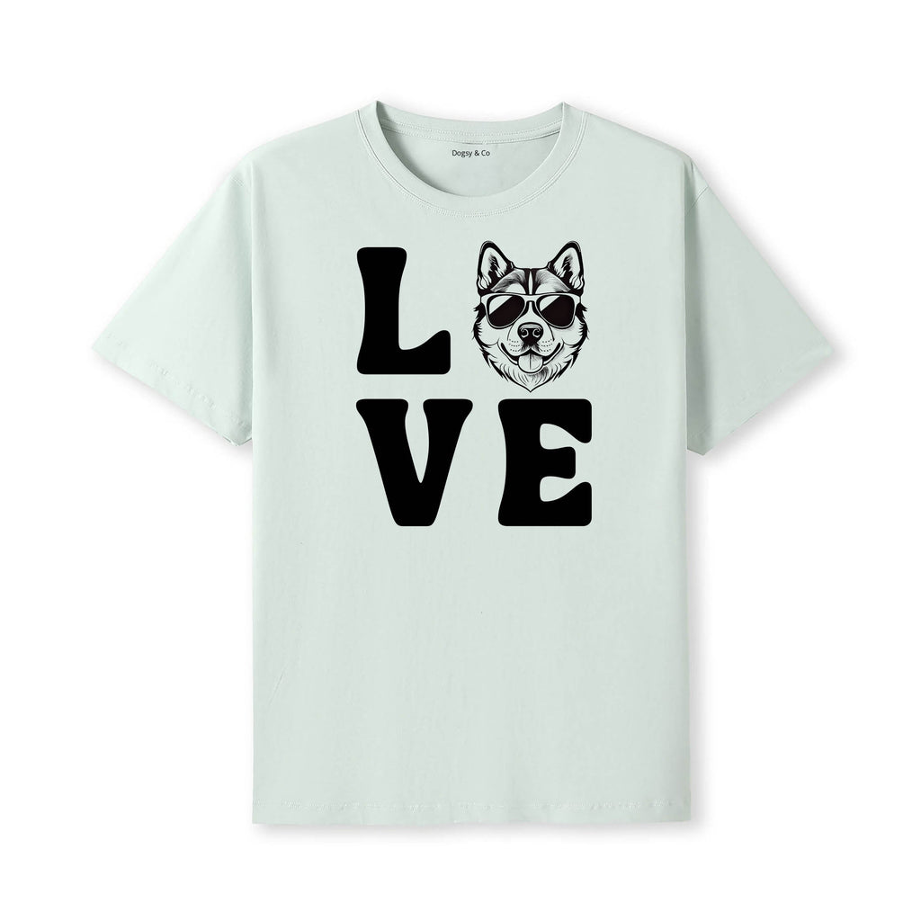 Akita Inu LOVE DOGS Tshirt - Mint