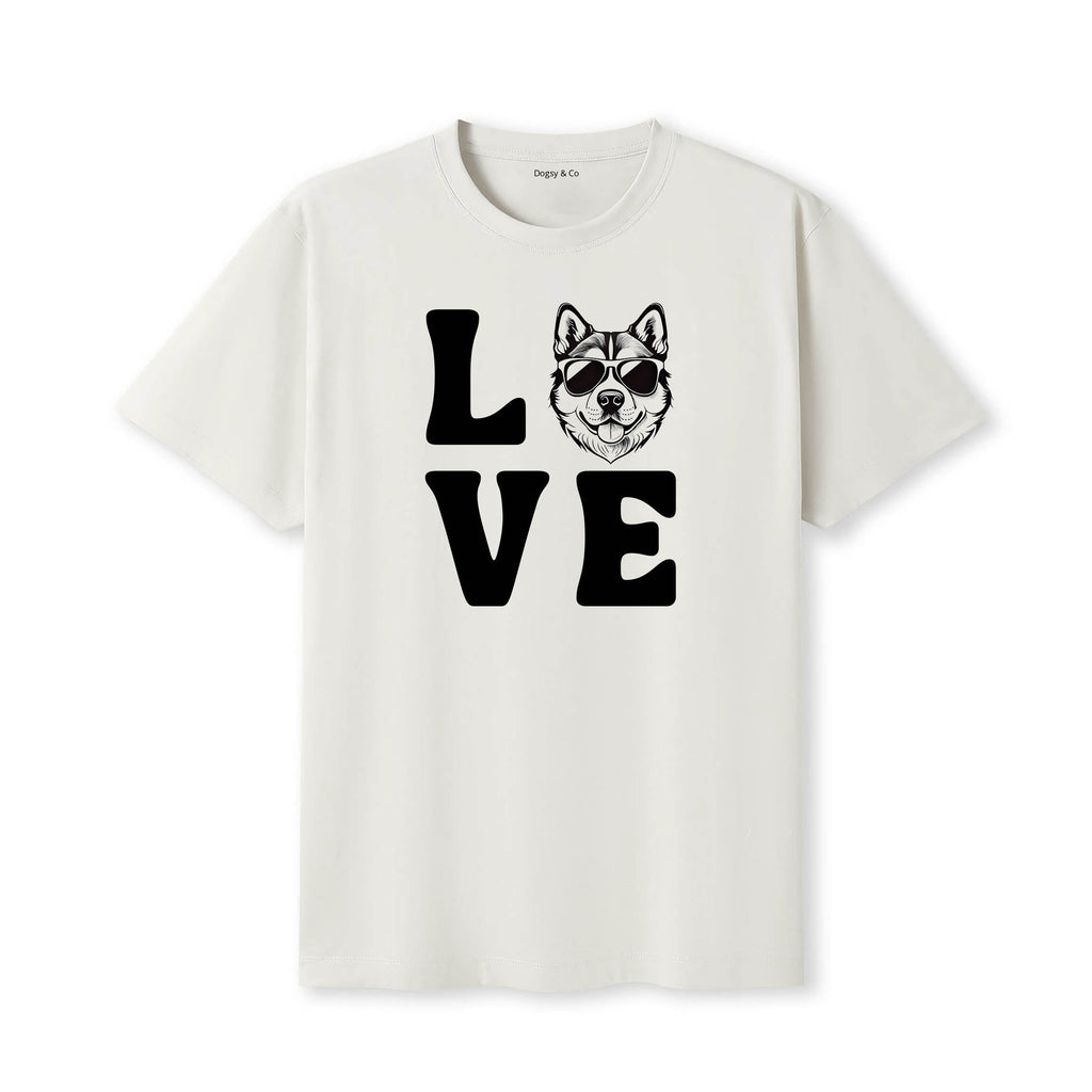 Akita Inu LOVE DOGS Tshirt - Natural