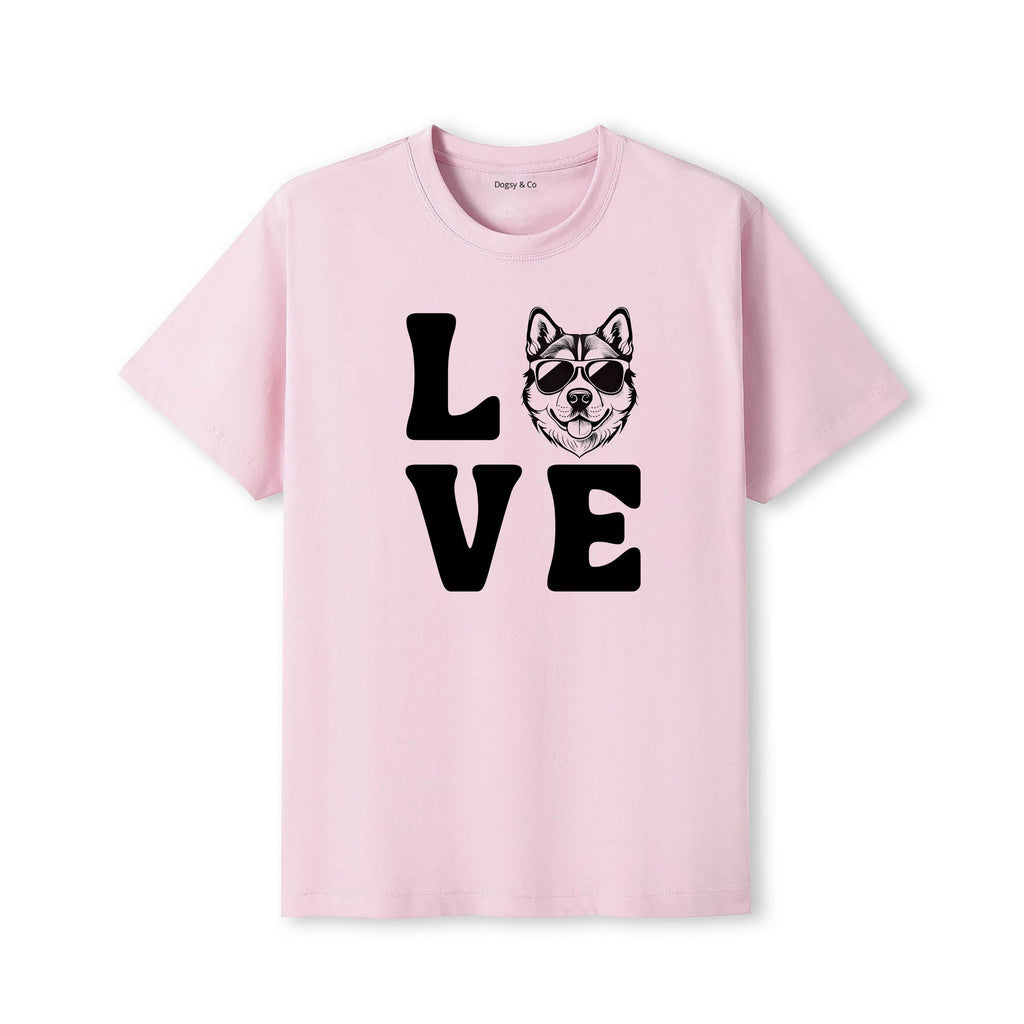 Akita Inu LOVE DOGS Tshirt - Pink