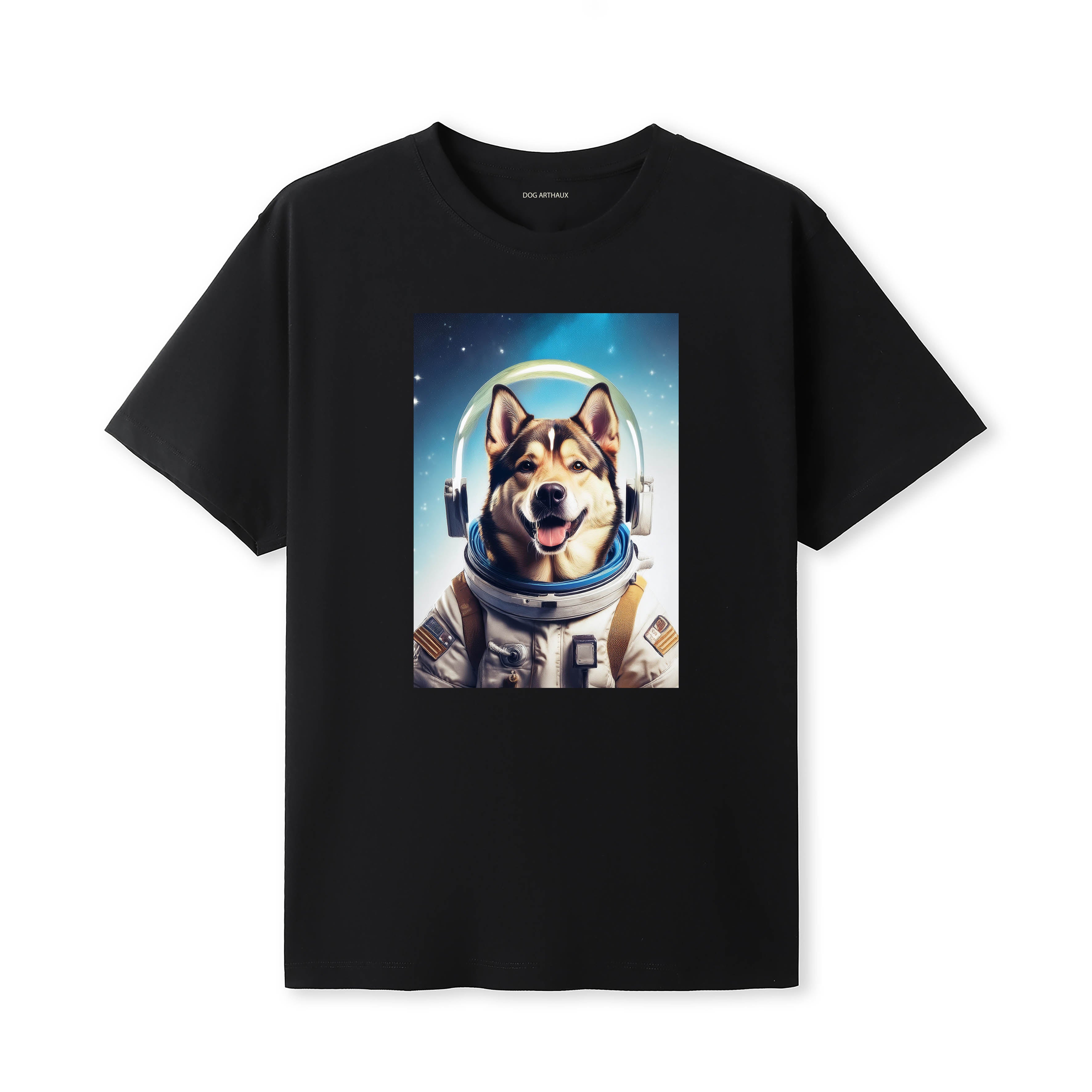 Alaskan Malamute Astronaut Dog T-shirt - Black | Dogsy & Co