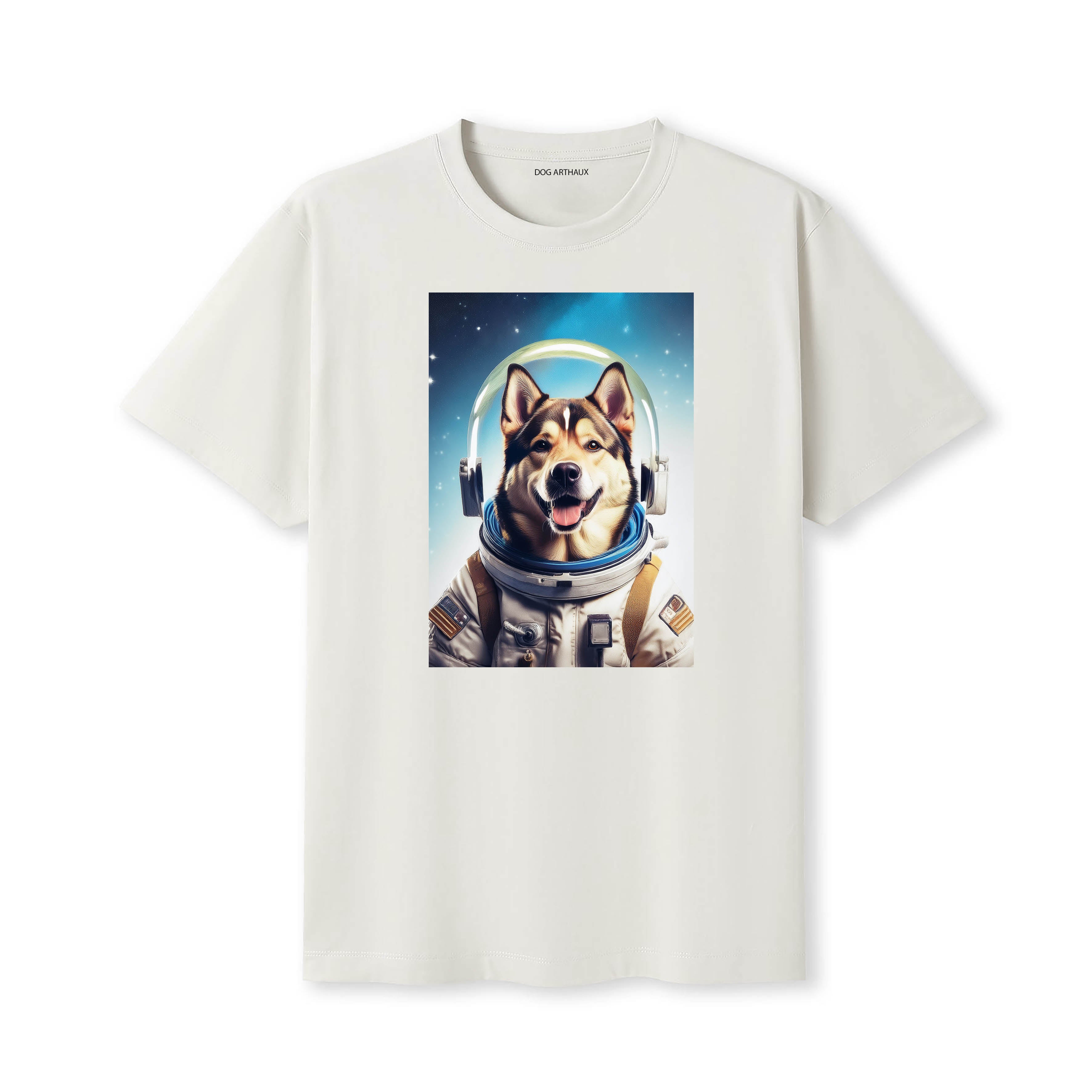 Alaskan Malamute Astronaut Dog T-shirt - Natural