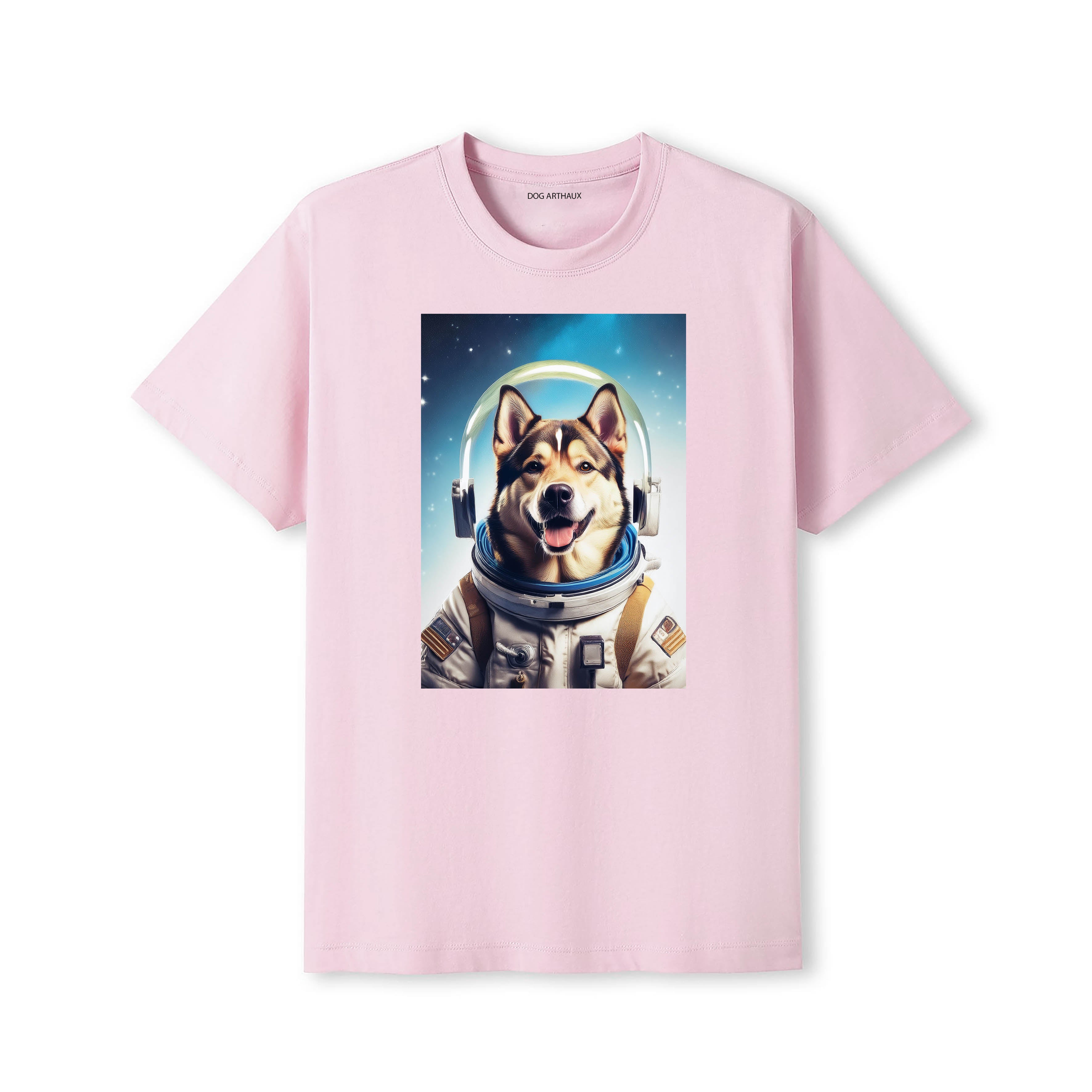 Alaskan Malamute Astronaut Dog T-shirt - Pink