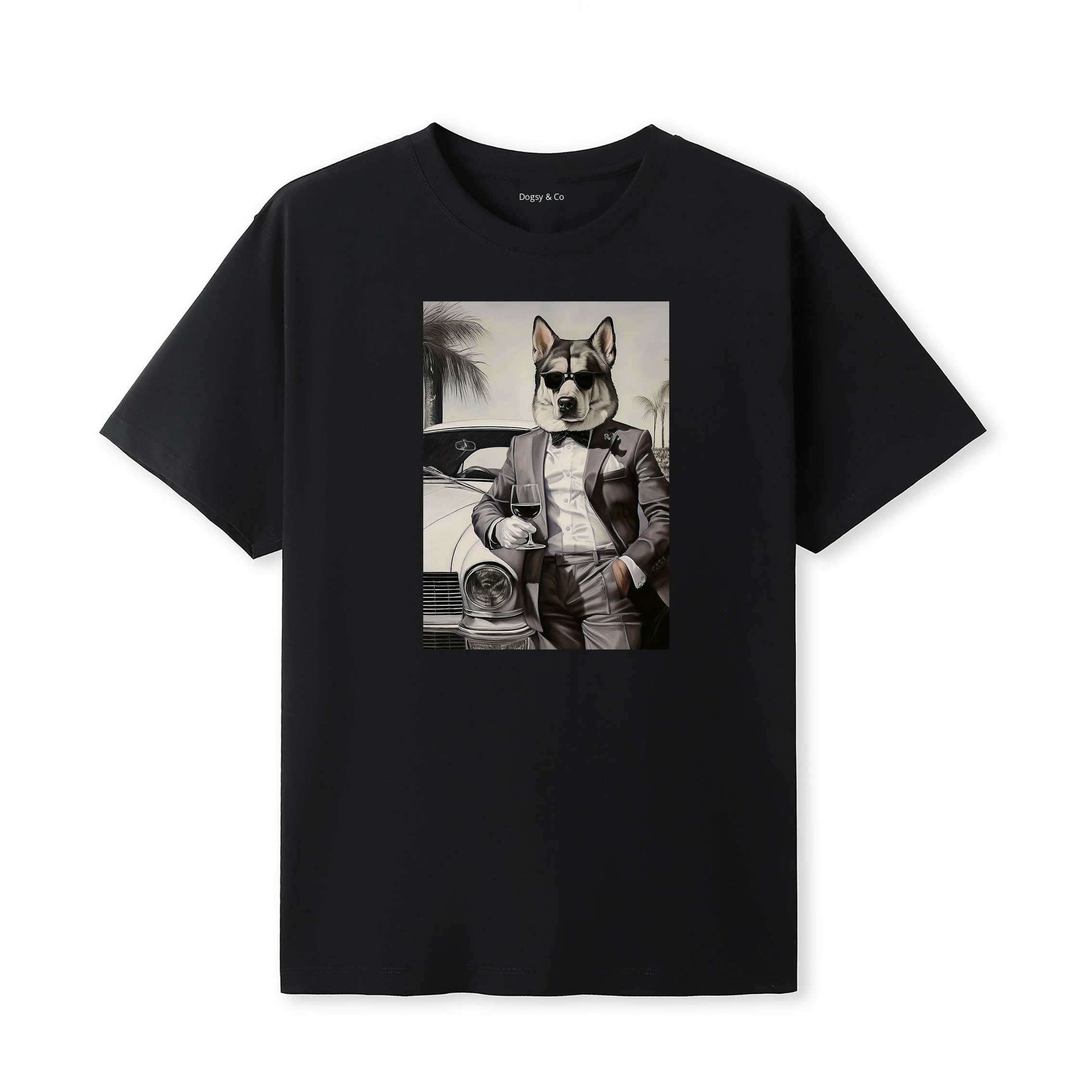 Alaskan Malamute distinguished gentleman dog t-shirt - black