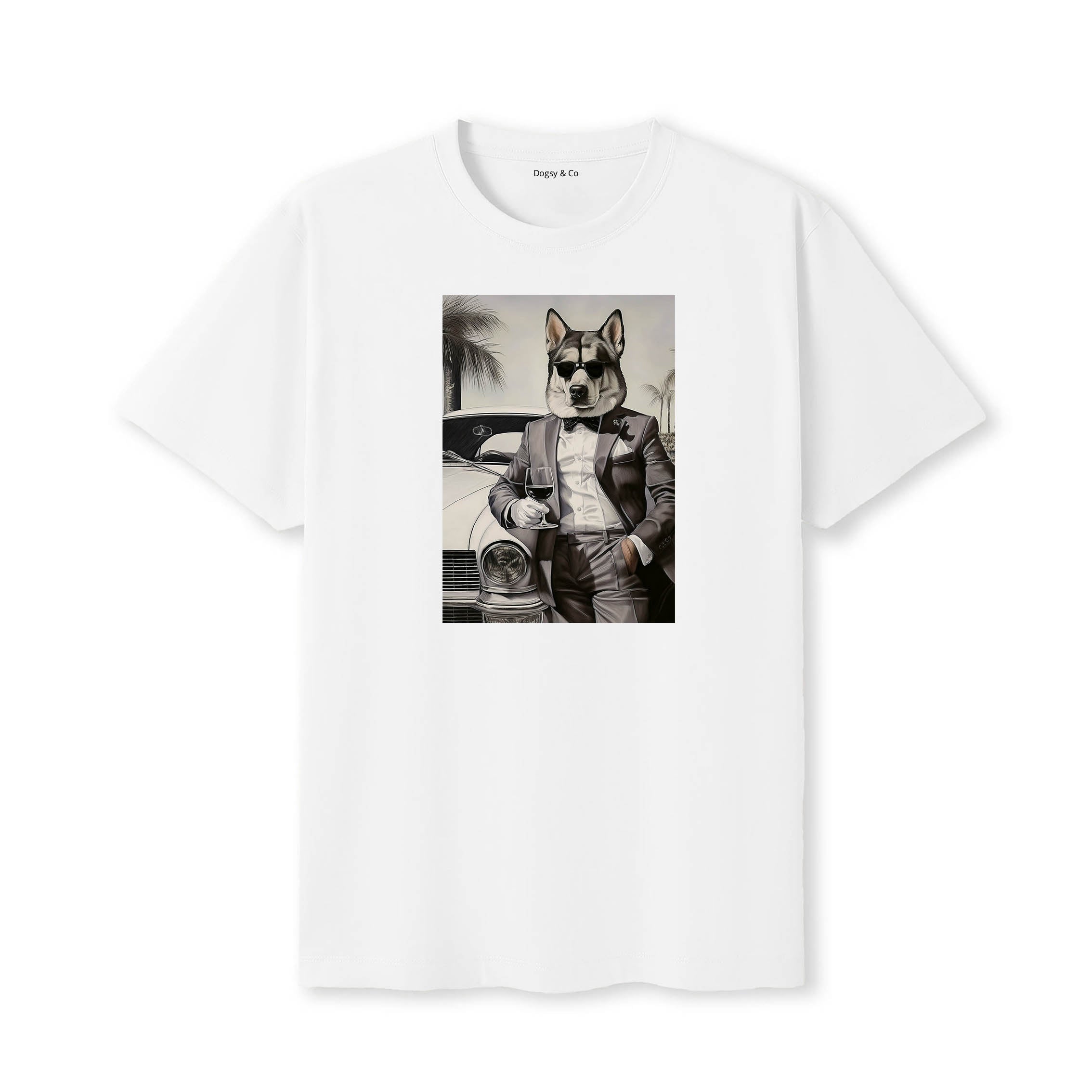 Alaskan Malamute distinguished gentleman dog t-shirt - white