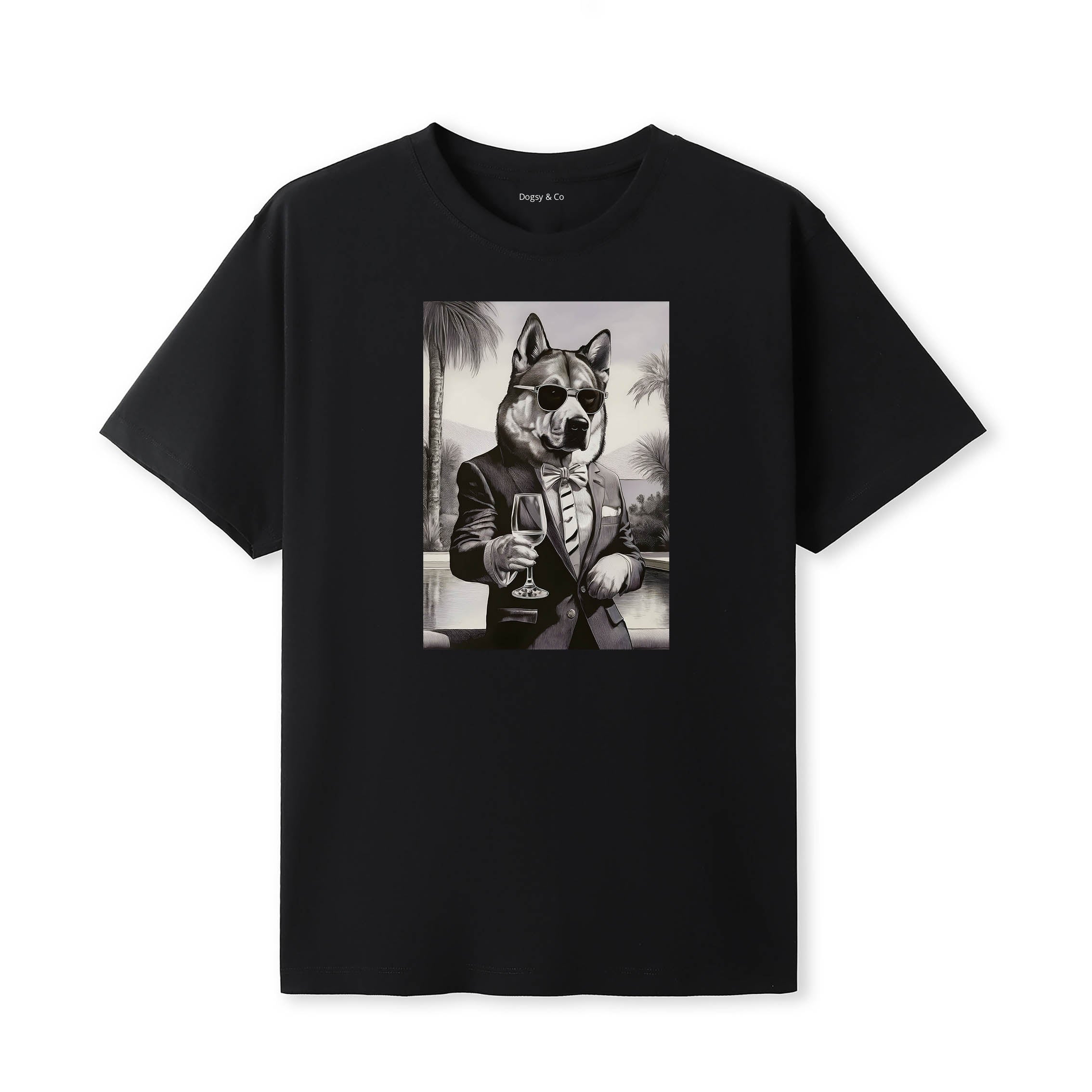 Alaskan Malamute distinguished gentleman dog t-shirt - black