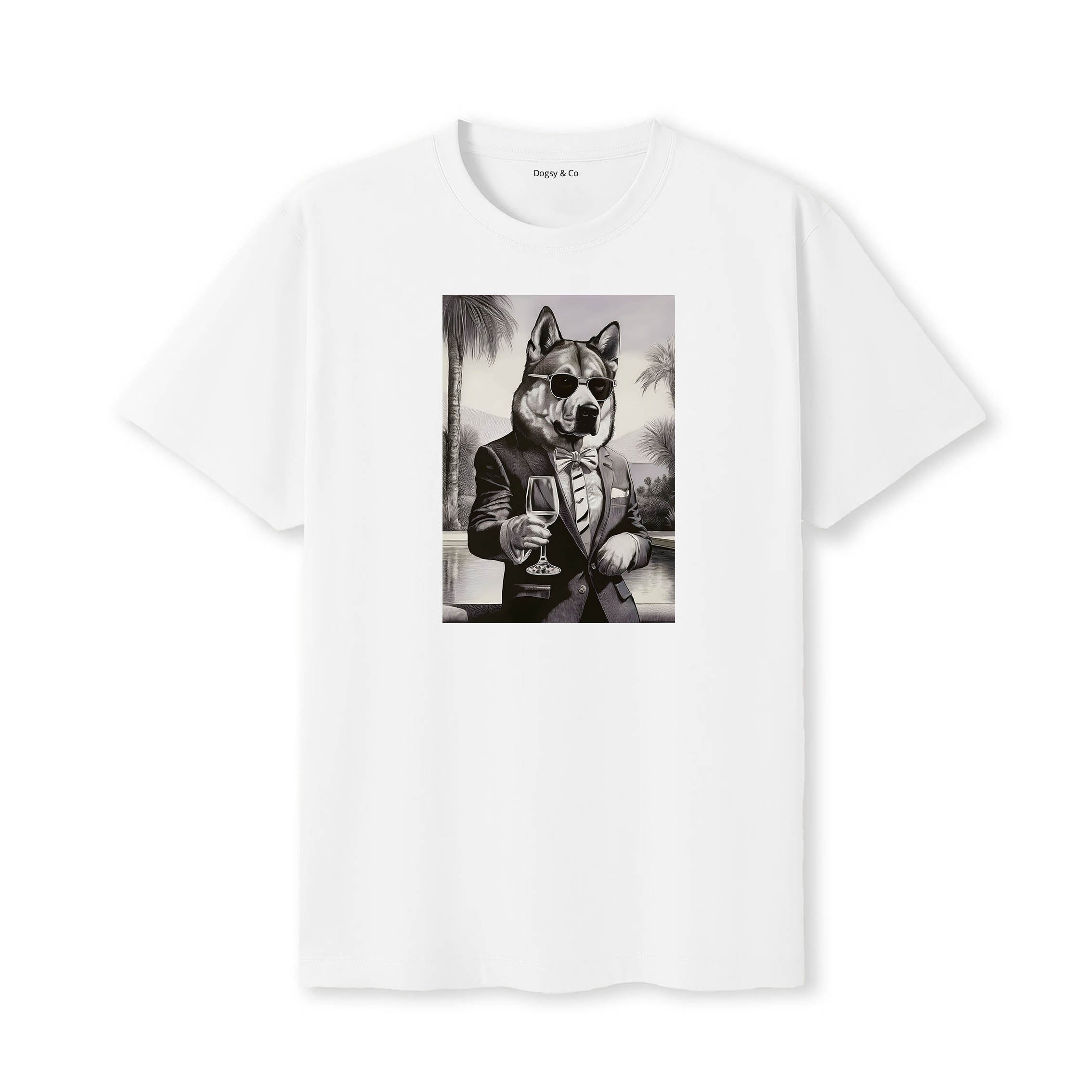 Alaskan Malamute distinguished gentleman dog t-shirt - white