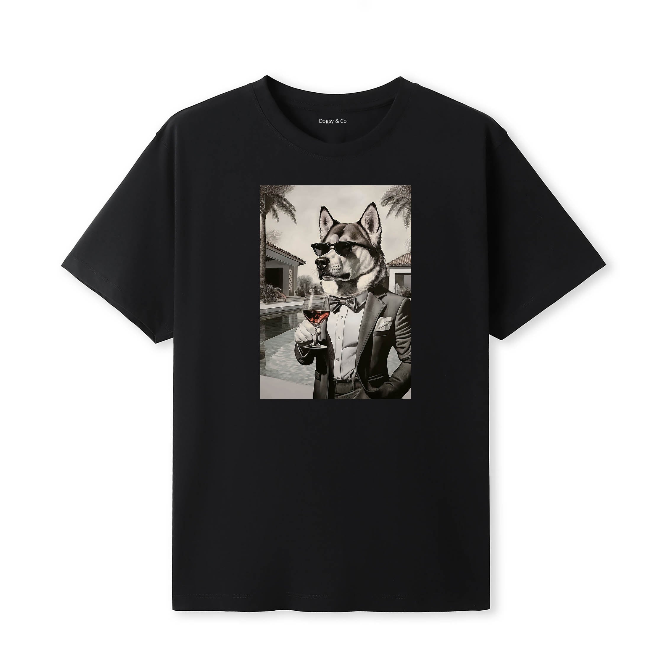 Alaskan Malamute distinguished gentleman dog t-shirt - black