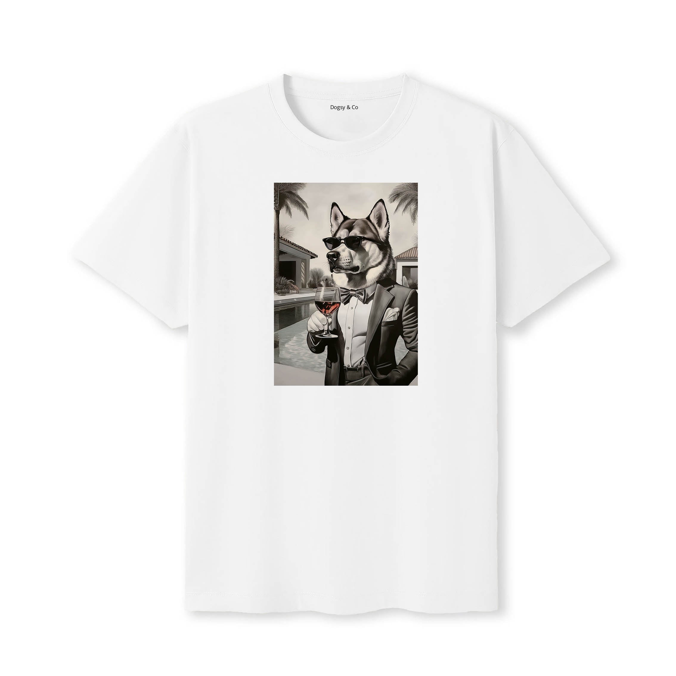 Alaskan Malamute distinguished gentleman dog t-shirt - white