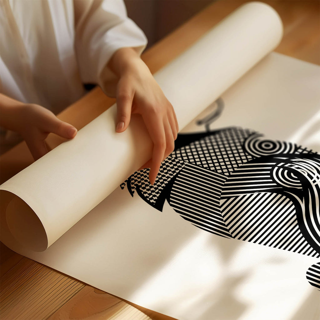 Alaskan Malamute Geometric Line Art mockup