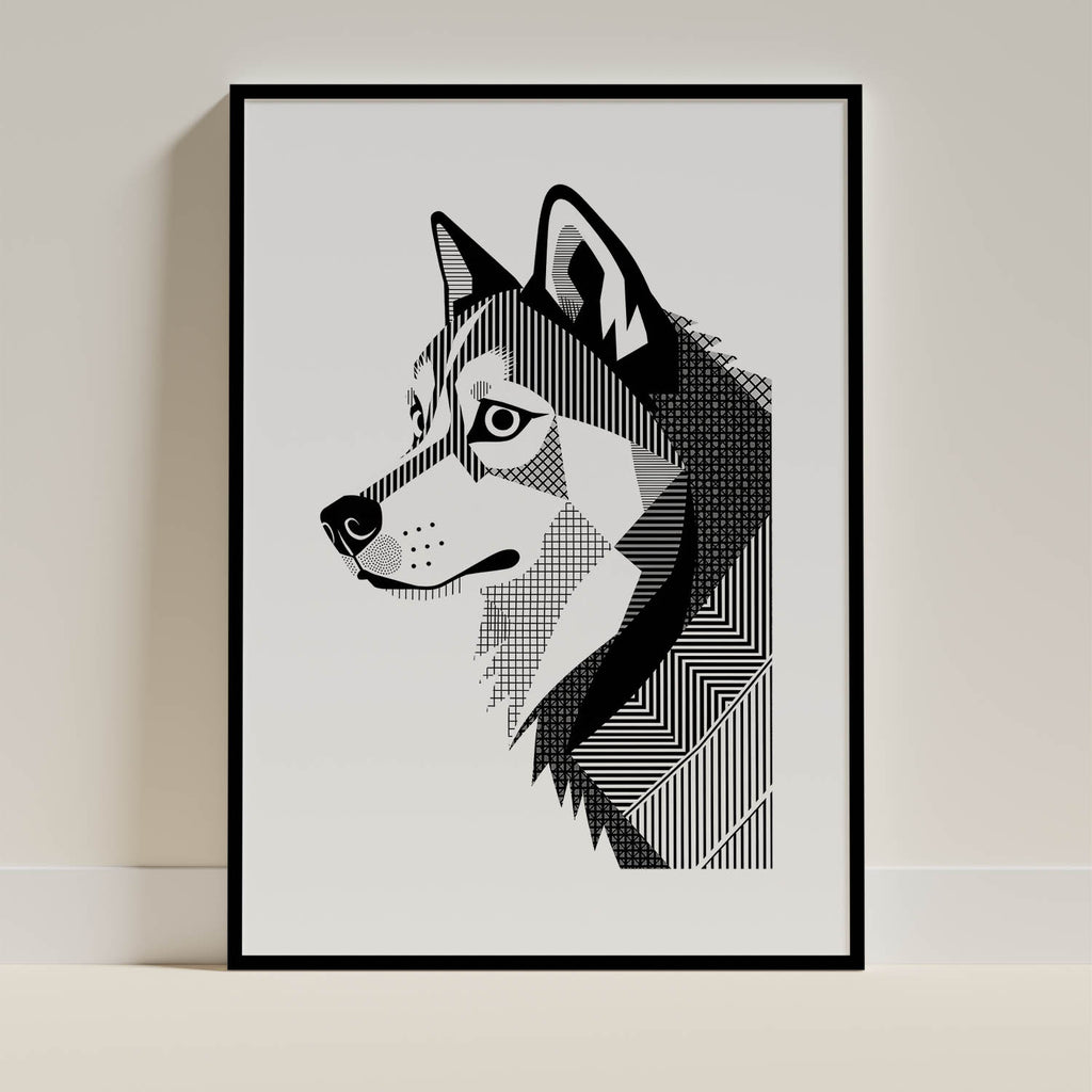 Alaskan Malamute Geometric Line Art mockup