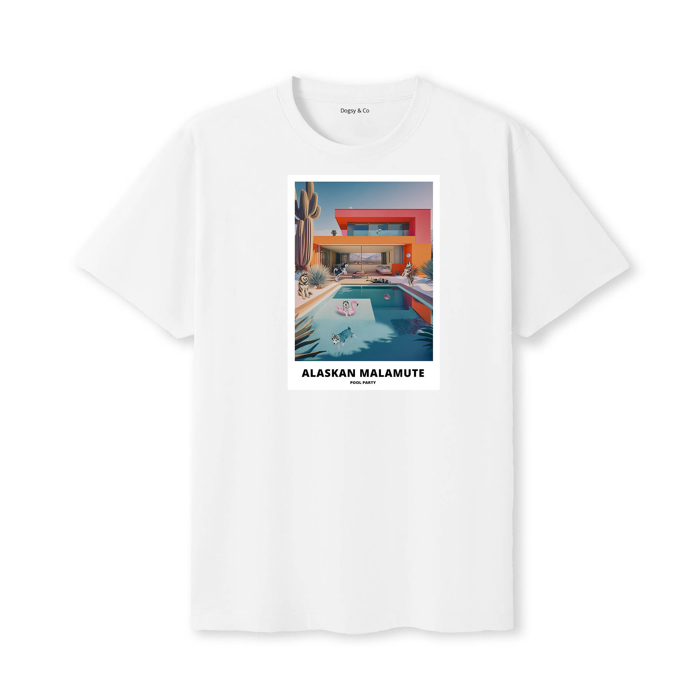 Alaskan Malamute Pool Party T-shirt