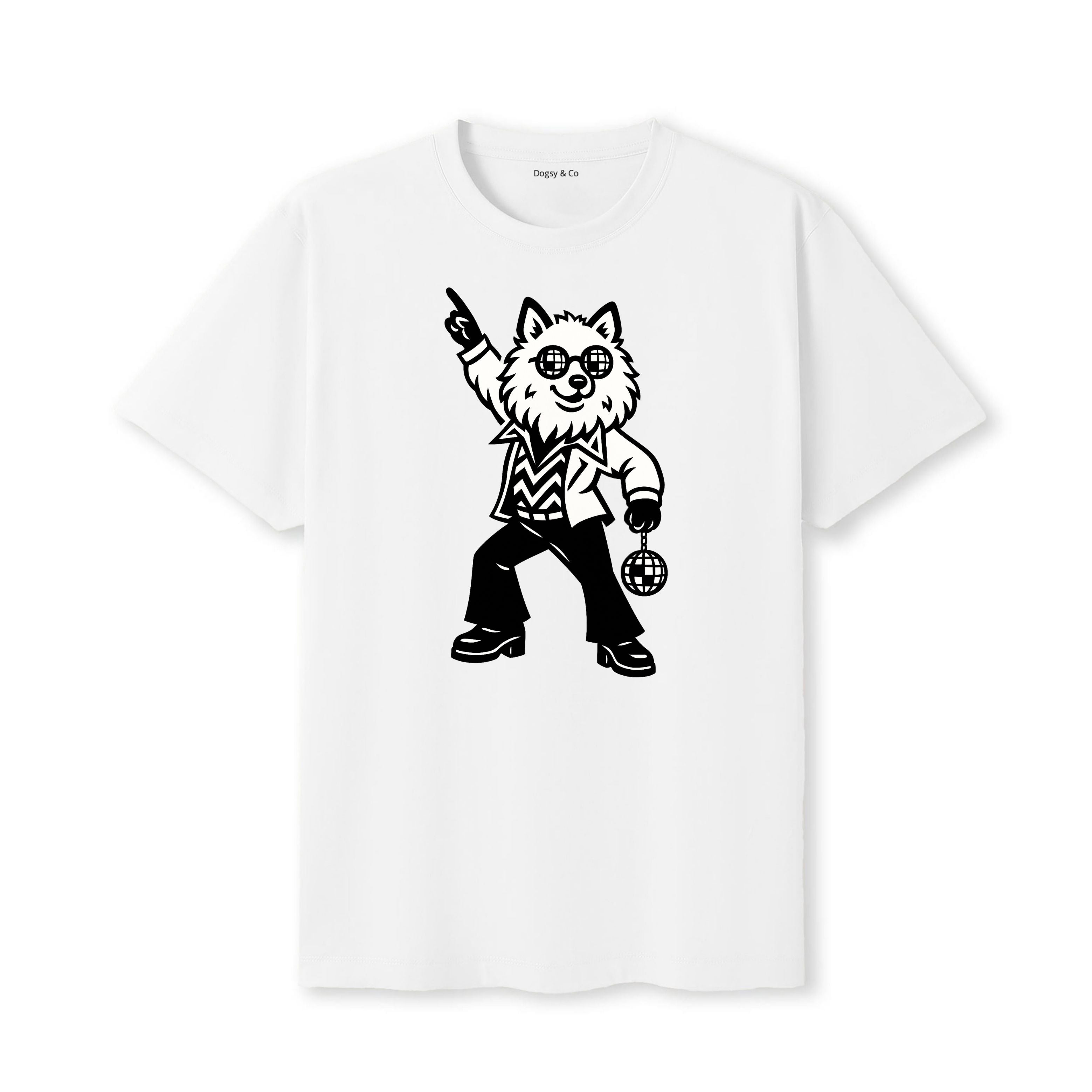 American Eskimo Dog Disco Doggo T-Shirt - alternate view