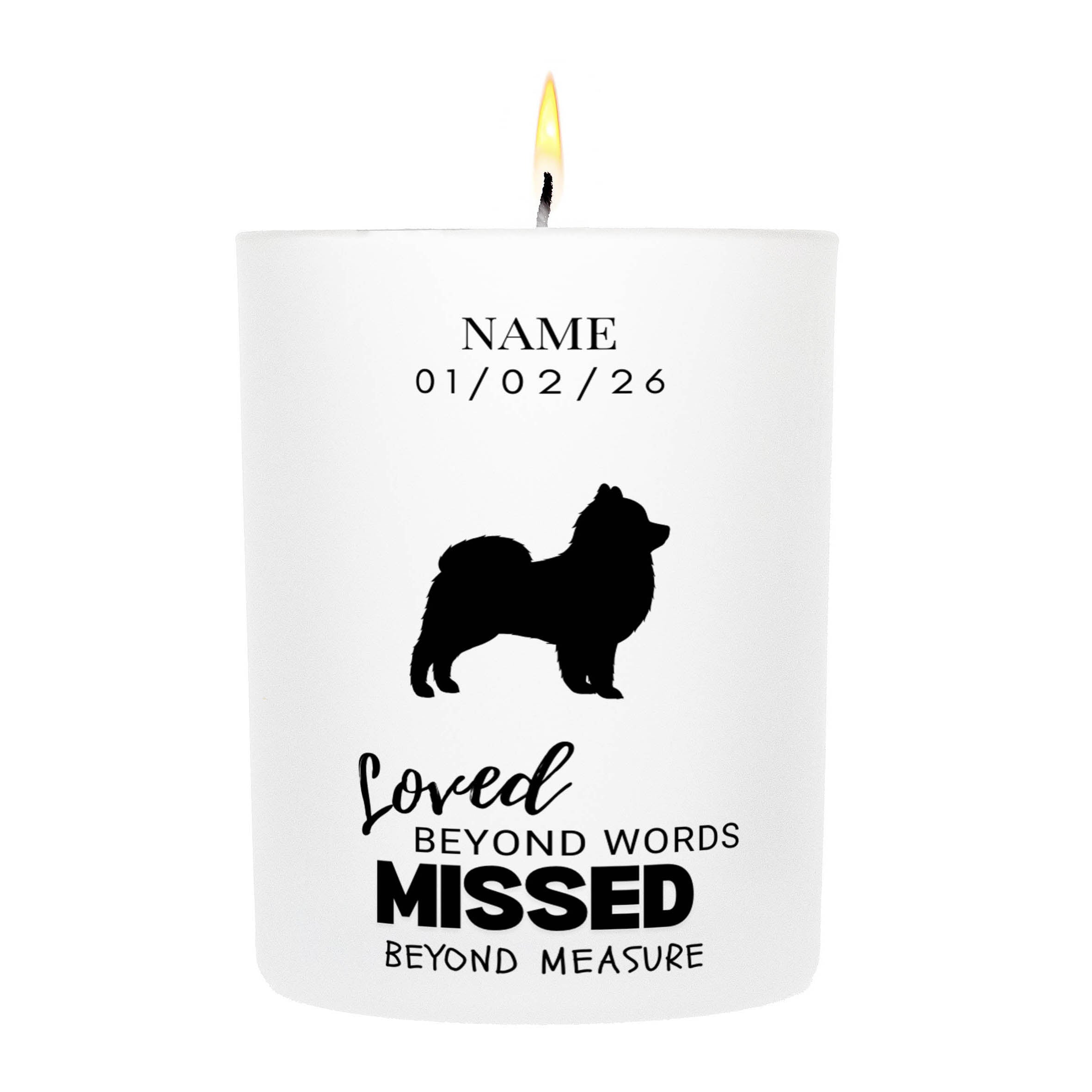American Eskimo Dog – Loved Beyond Words, Missed Beyond Measure Custom Candle