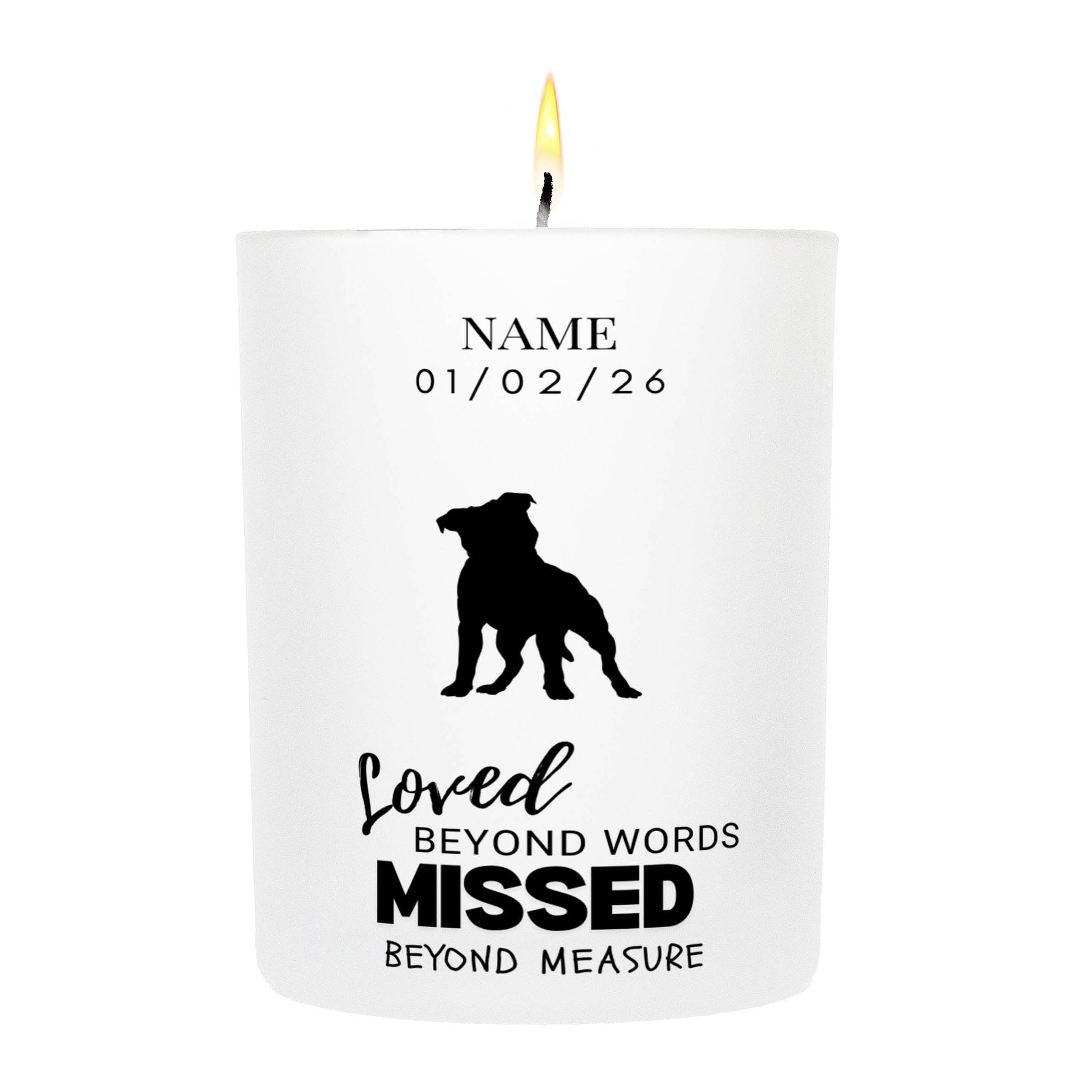 American Pitbull Terrier – Loved Beyond Words, Missed Beyond Measure Custom Candle