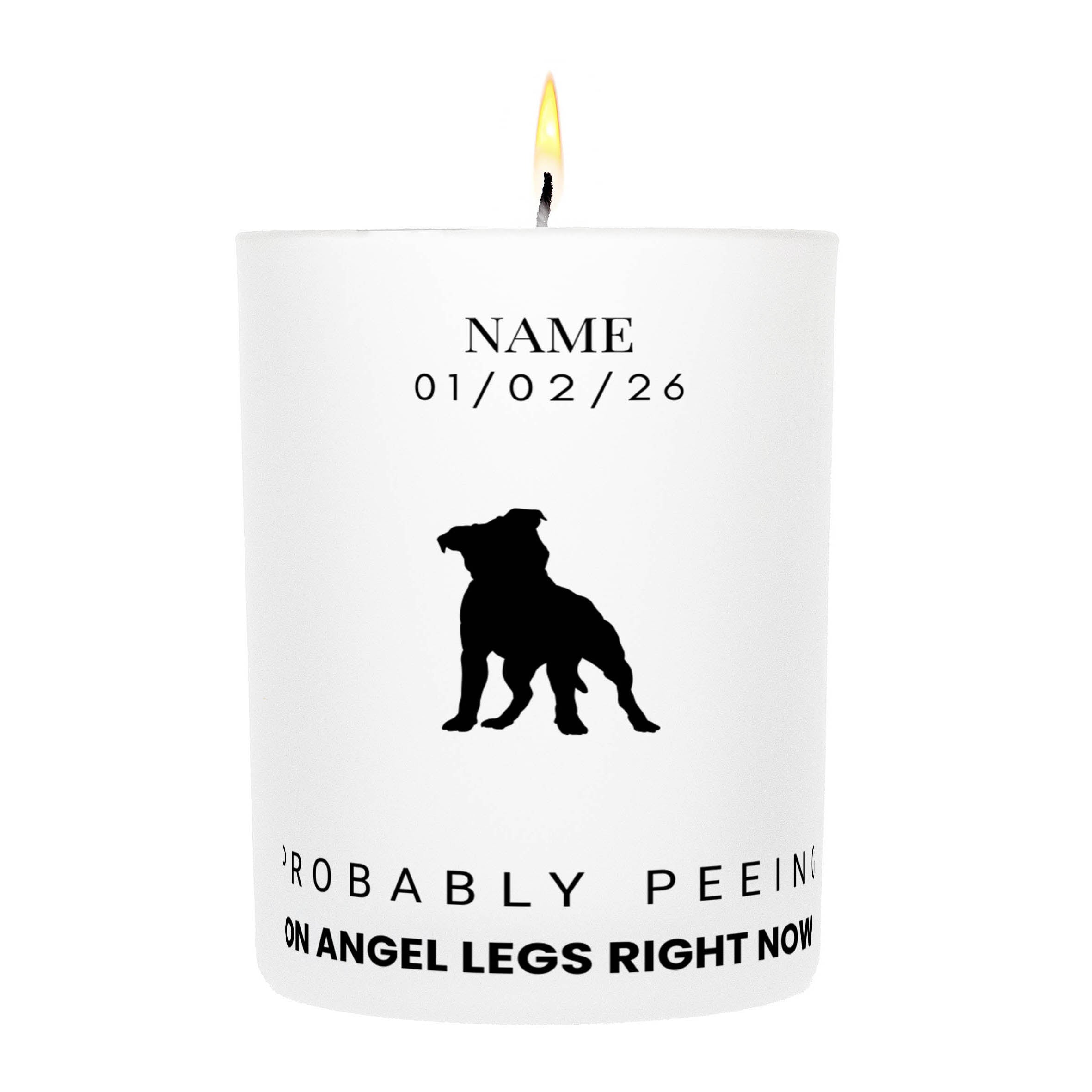 American Pitbull Terrier – Probably Peeing on Angel Legs Right Now Custom Candle