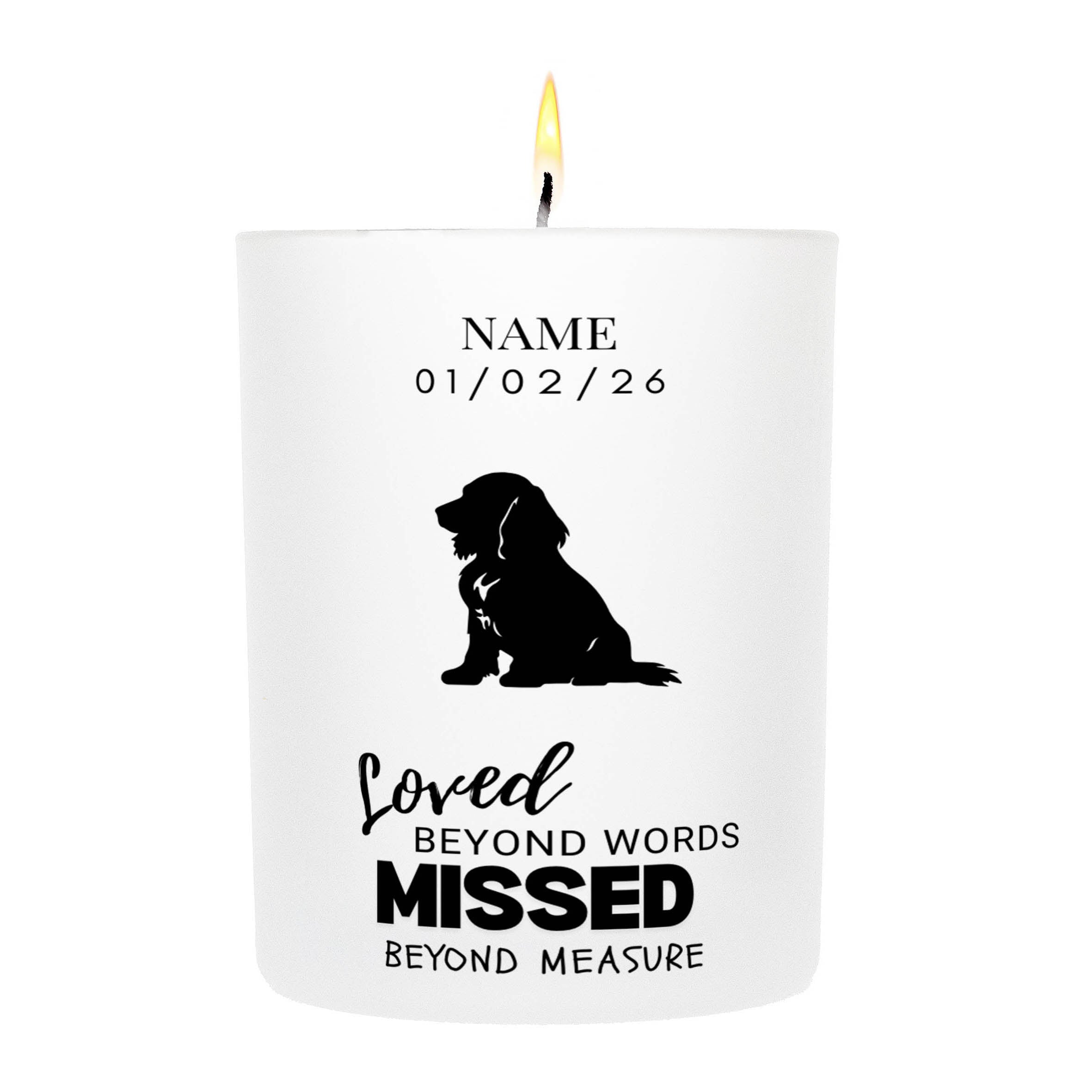 American Water Spaniel – Loved Beyond Words, Missed Beyond Measure Custom Candle