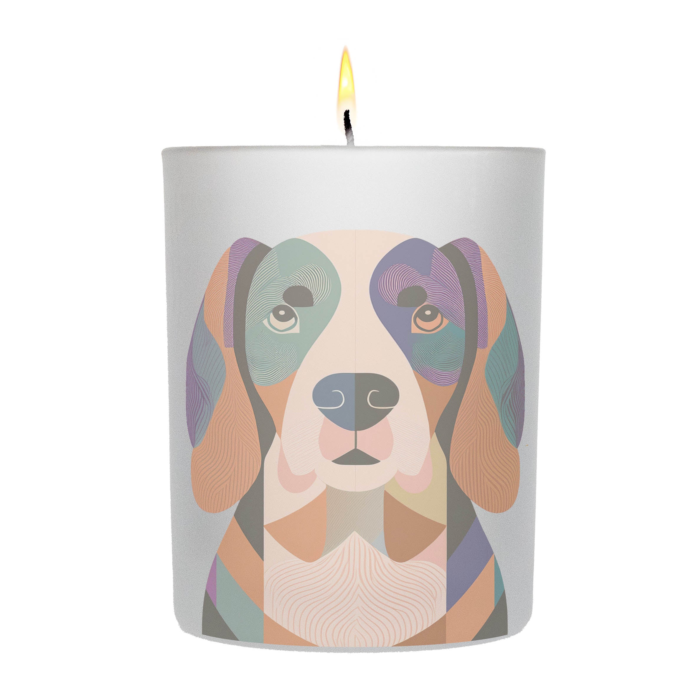 American Water Spaniel Graphic Retro Chic Frosted Candle
