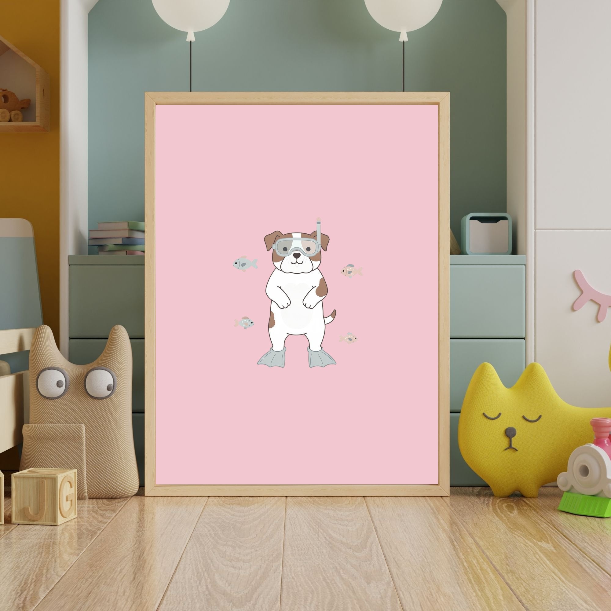 American Bulldog Kids Nursery Wall Art Print Bundle — 22 Dog Costume Designs, 5 Colours, 6 Print Sizes | Digital Download