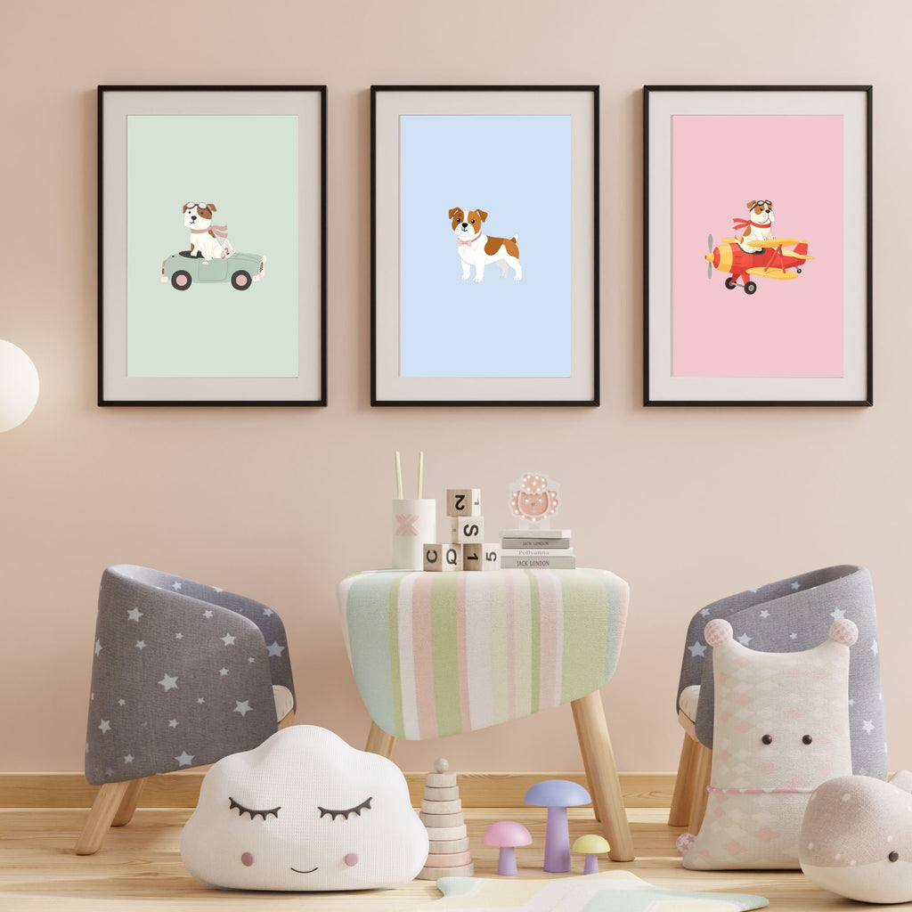 American Bulldog Kids Nursery Wall Art Print Bundle — 22 Dog Costume Designs, 5 Colours, 6 Print Sizes | Digital Download