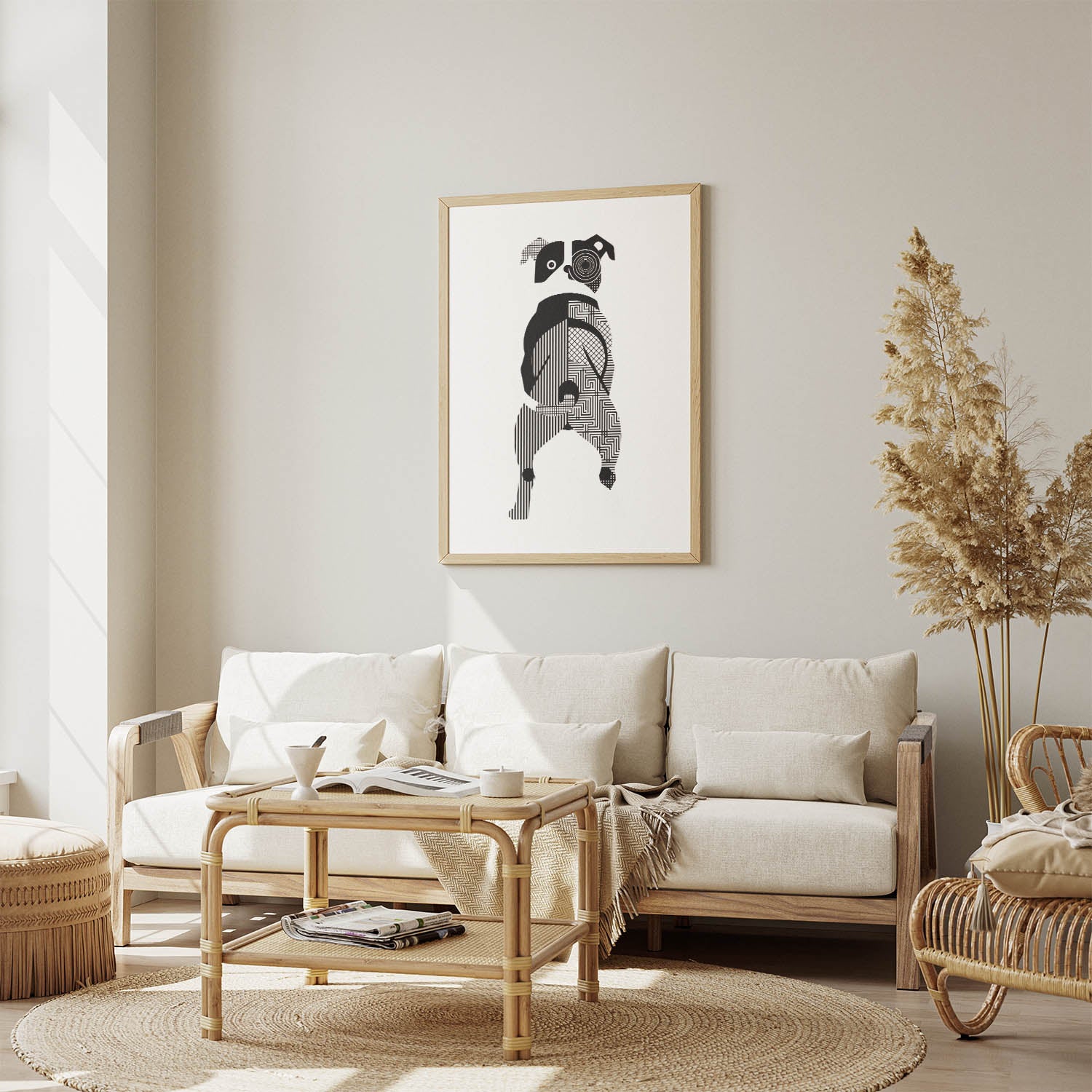 American Bulldog Geometric Line Art mockup