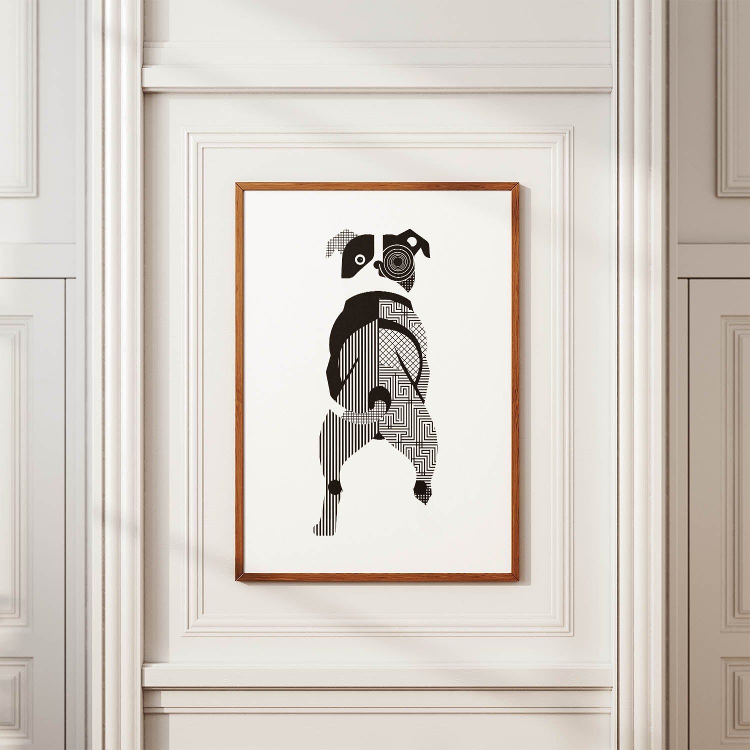 American Bulldog Geometric Line Art mockup