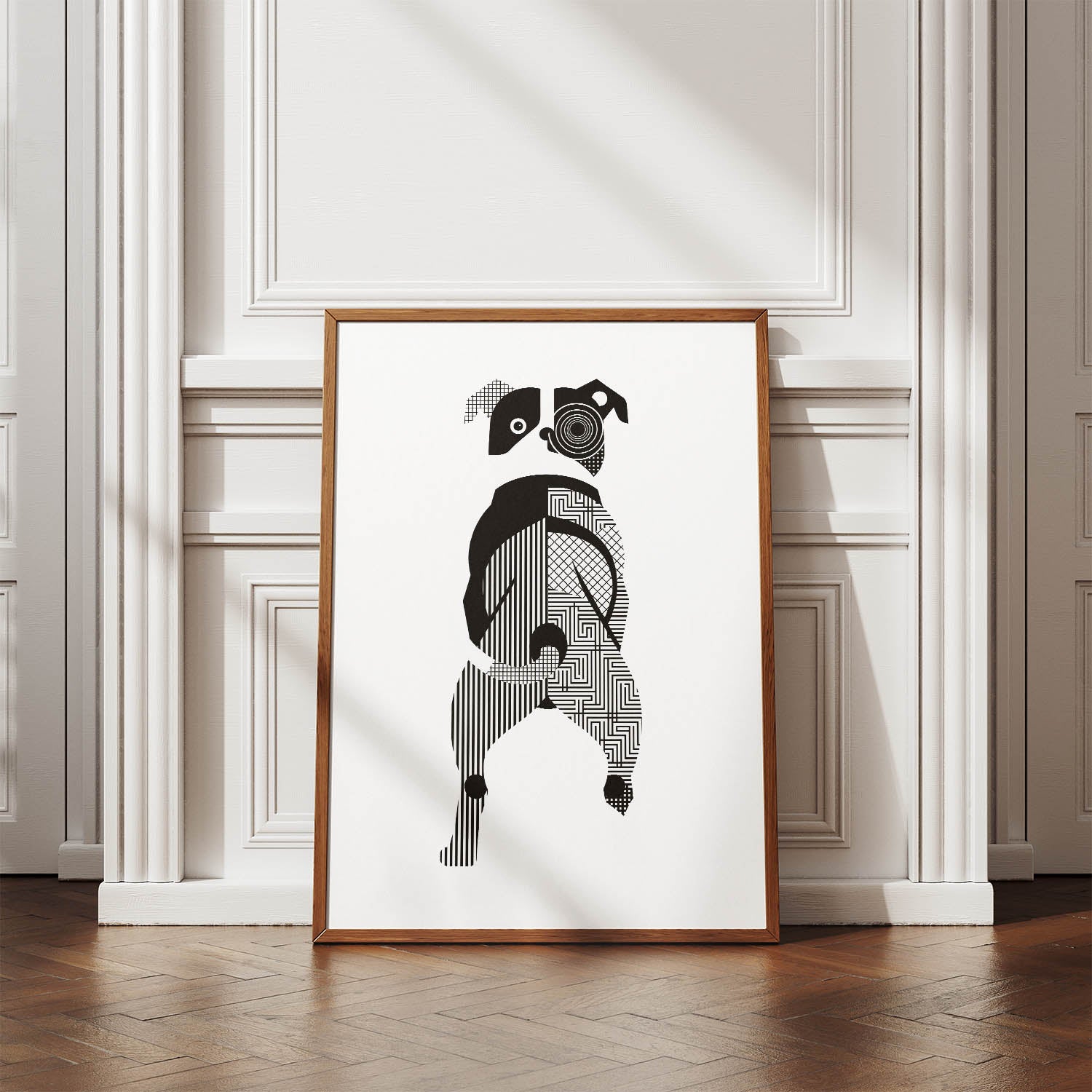 American Bulldog Geometric Line Art mockup