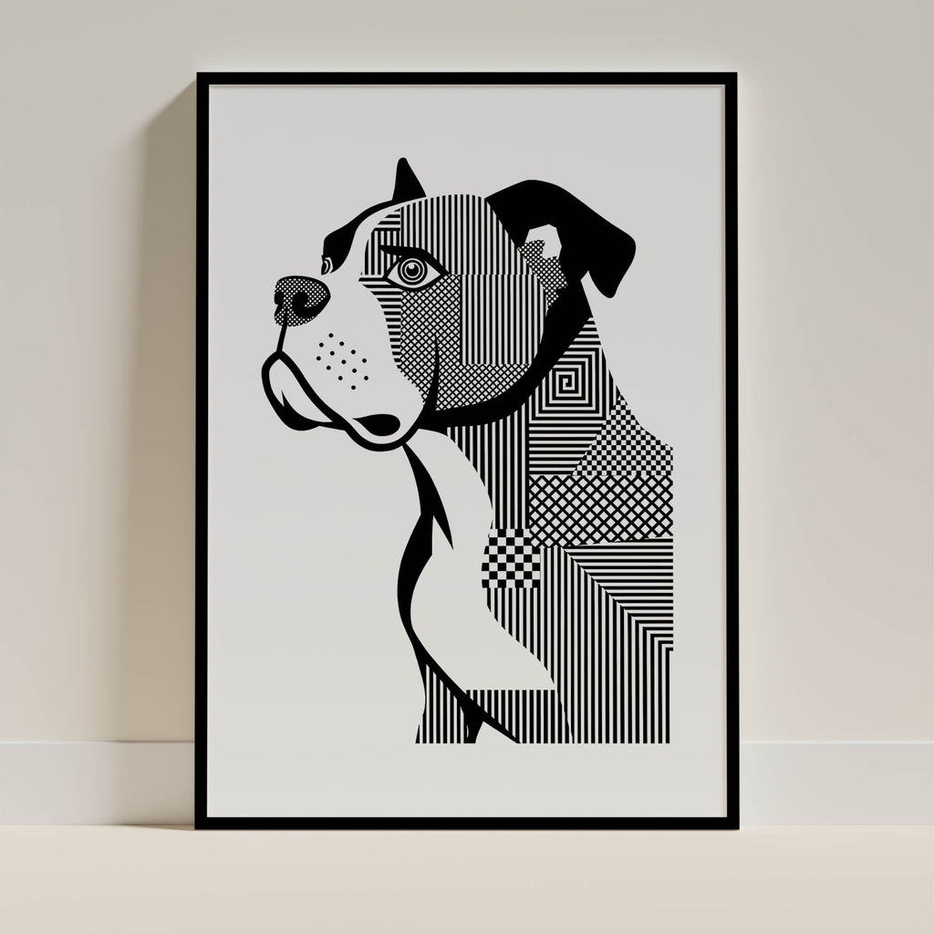 American Bulldog Geometric Line Art mockup